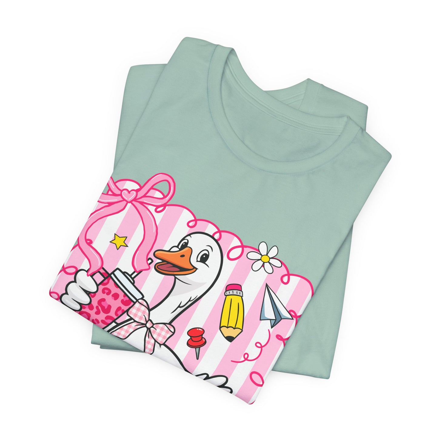 Cute Goose Graphic Tee — School Supplies Back-to-School T-Shirt