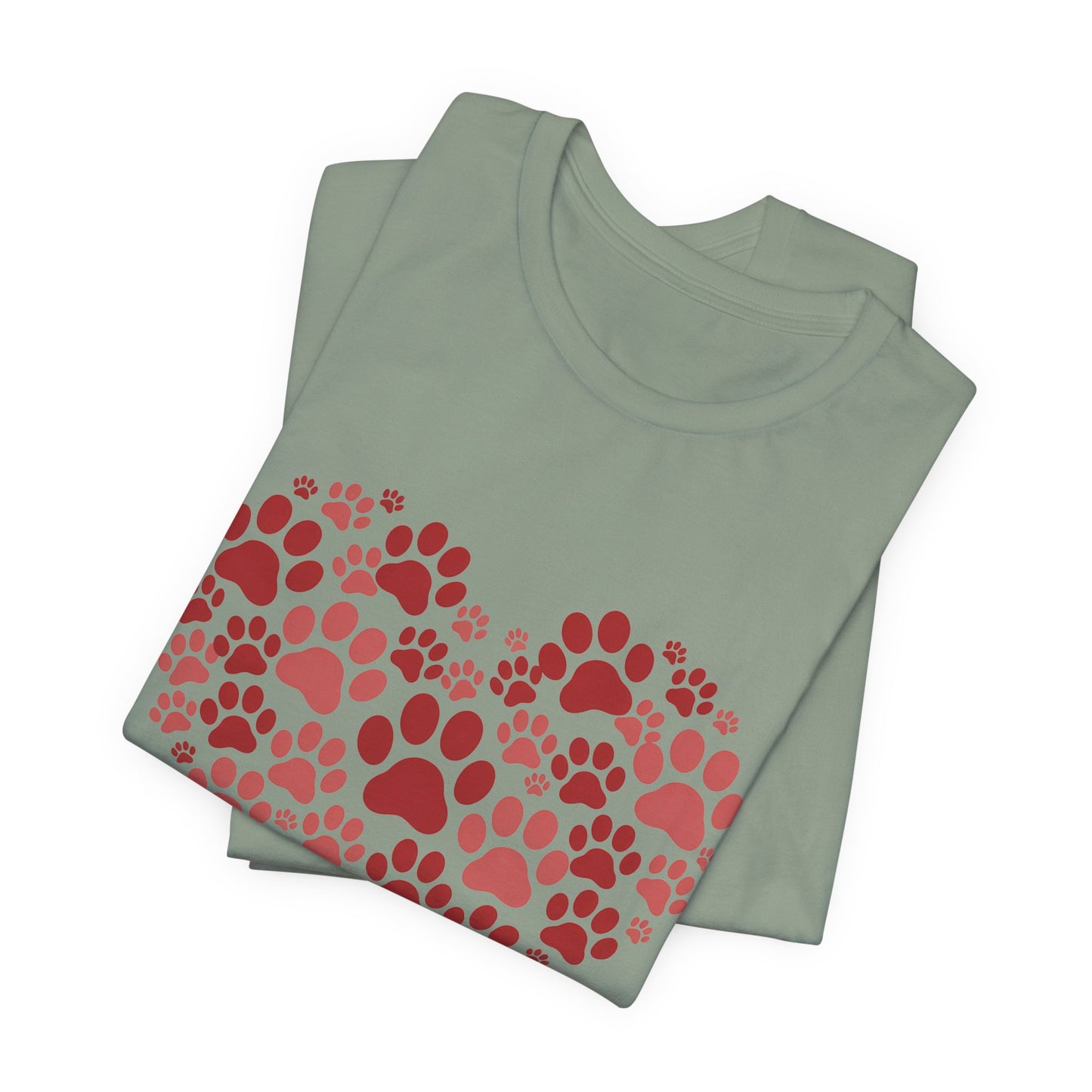 Heart Paw Print T-Shirt — Dog Lover Valentine Tee