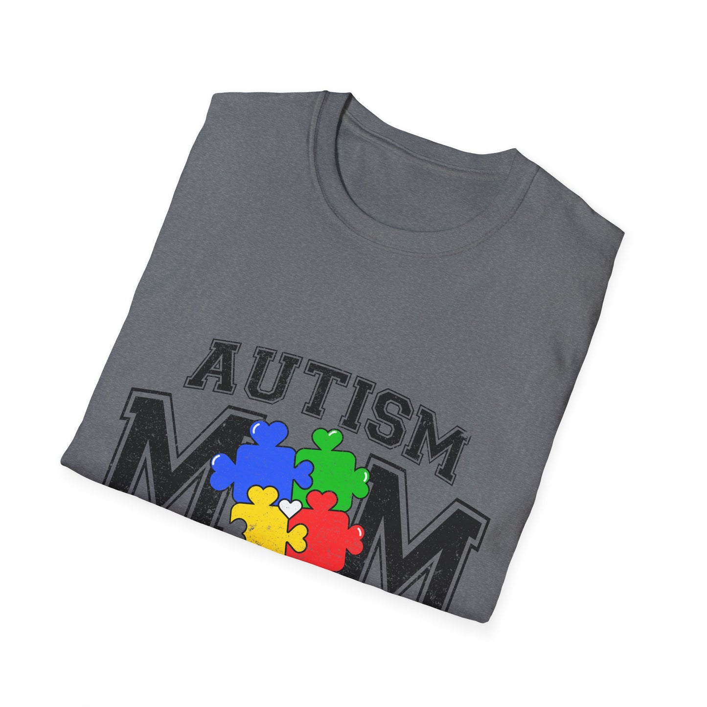 Autism Mom T-Shirt — "Like a Normal Mom Except Much Stronger" Puzzle Heart Tee