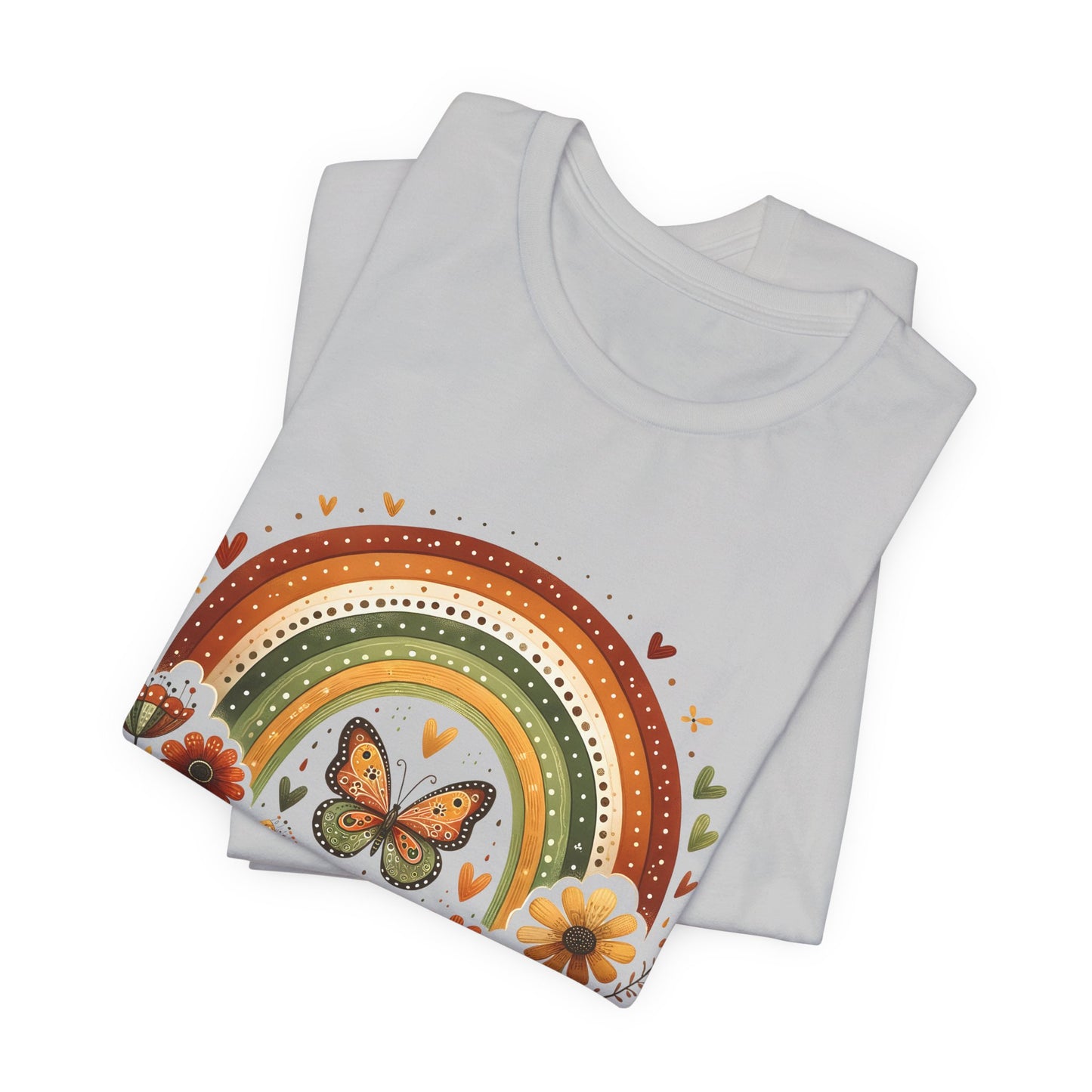 Believe In Yourself Butterfly Tee — Retro Rainbow Floral Inspirational T‑Shirt