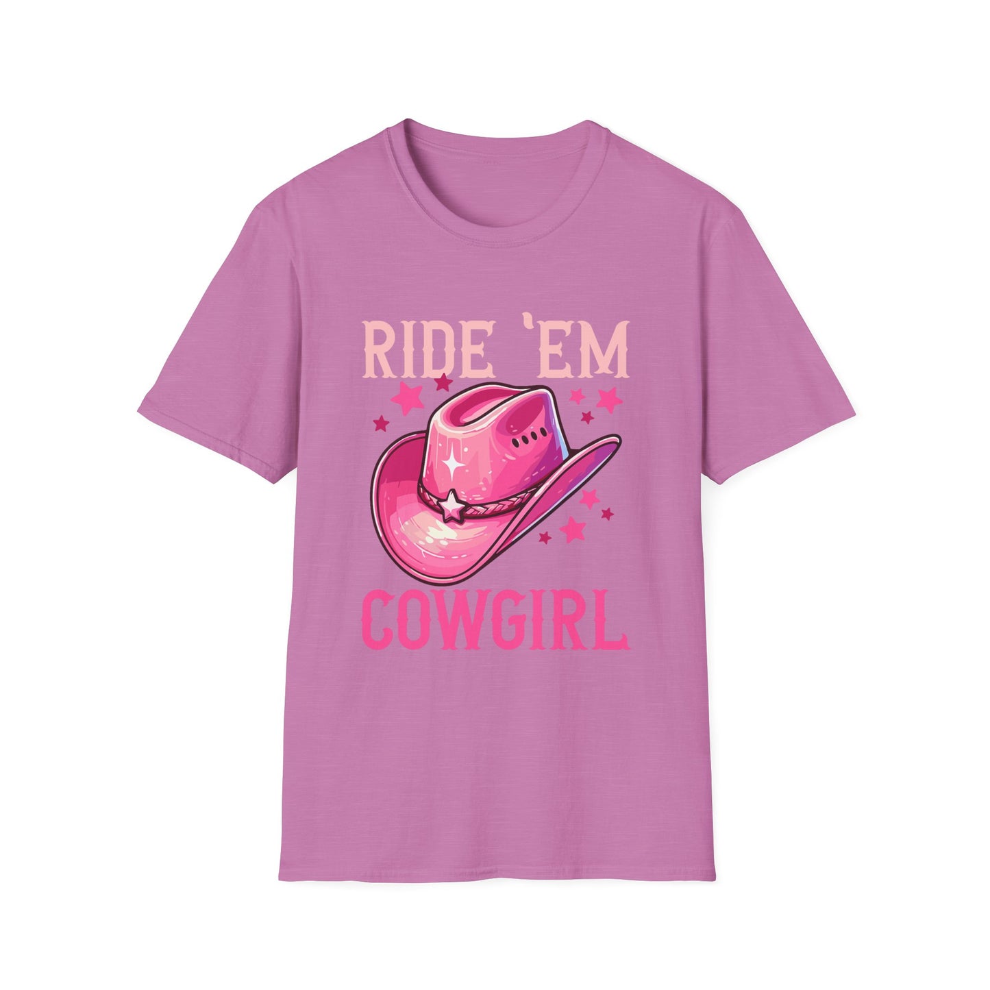 Ride 'Em Cowgirl T-Shirt — Pink Cowboy Hat Graphic Tee