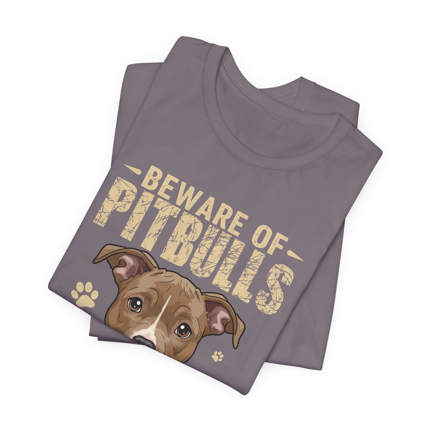 Pitbull Lover T-Shirt — "Beware of Pitbulls They Will Steal Your Hearts" Cute Dog Tee