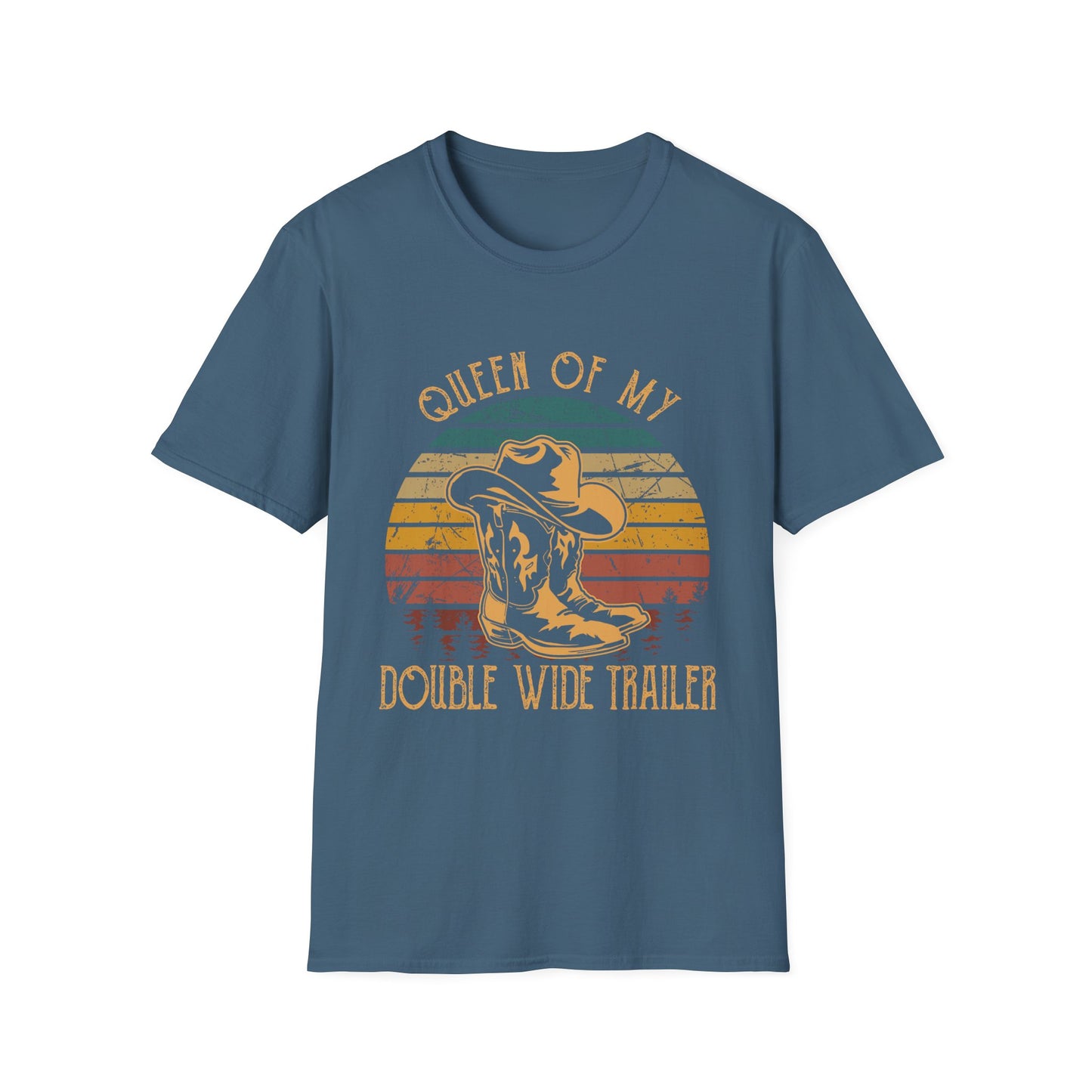 Queen of My Double Wide Trailer T-Shirt — Retro Cowgirl Graphic Tee