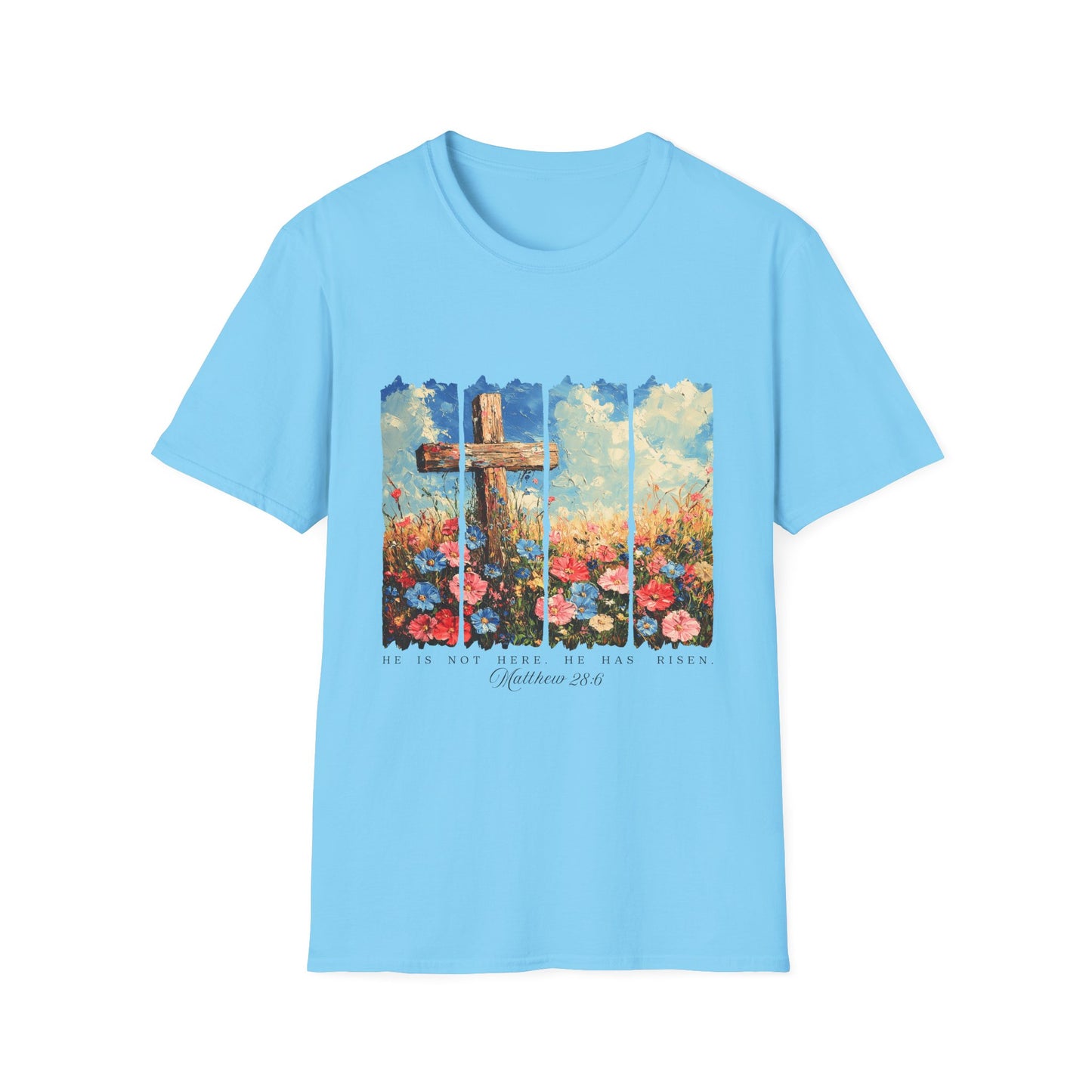 Cross and Flowers T-Shirt – Christian Faith Floral Graphic Tee (Acts 2:37)