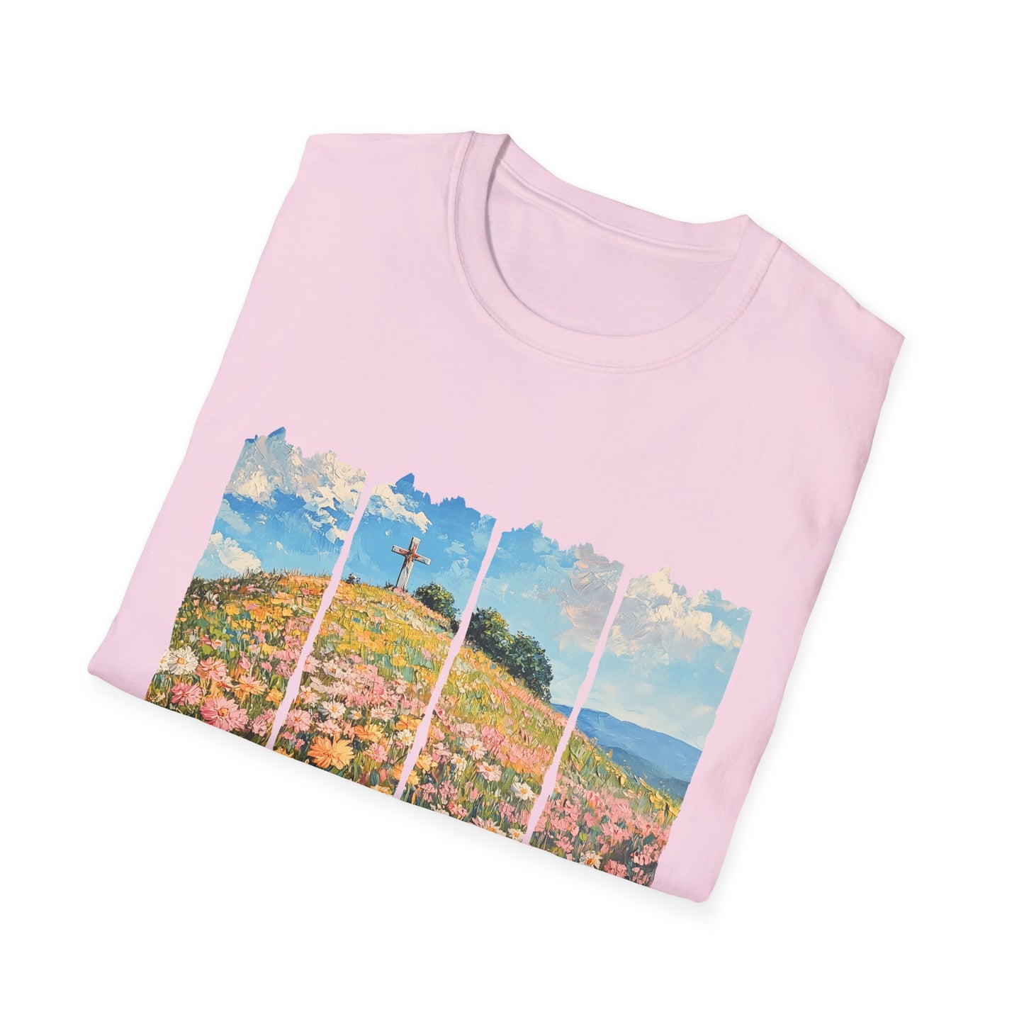 Wildflower Hills Scenic Tee — 'Live in It' Landscape Graphic T-Shirt