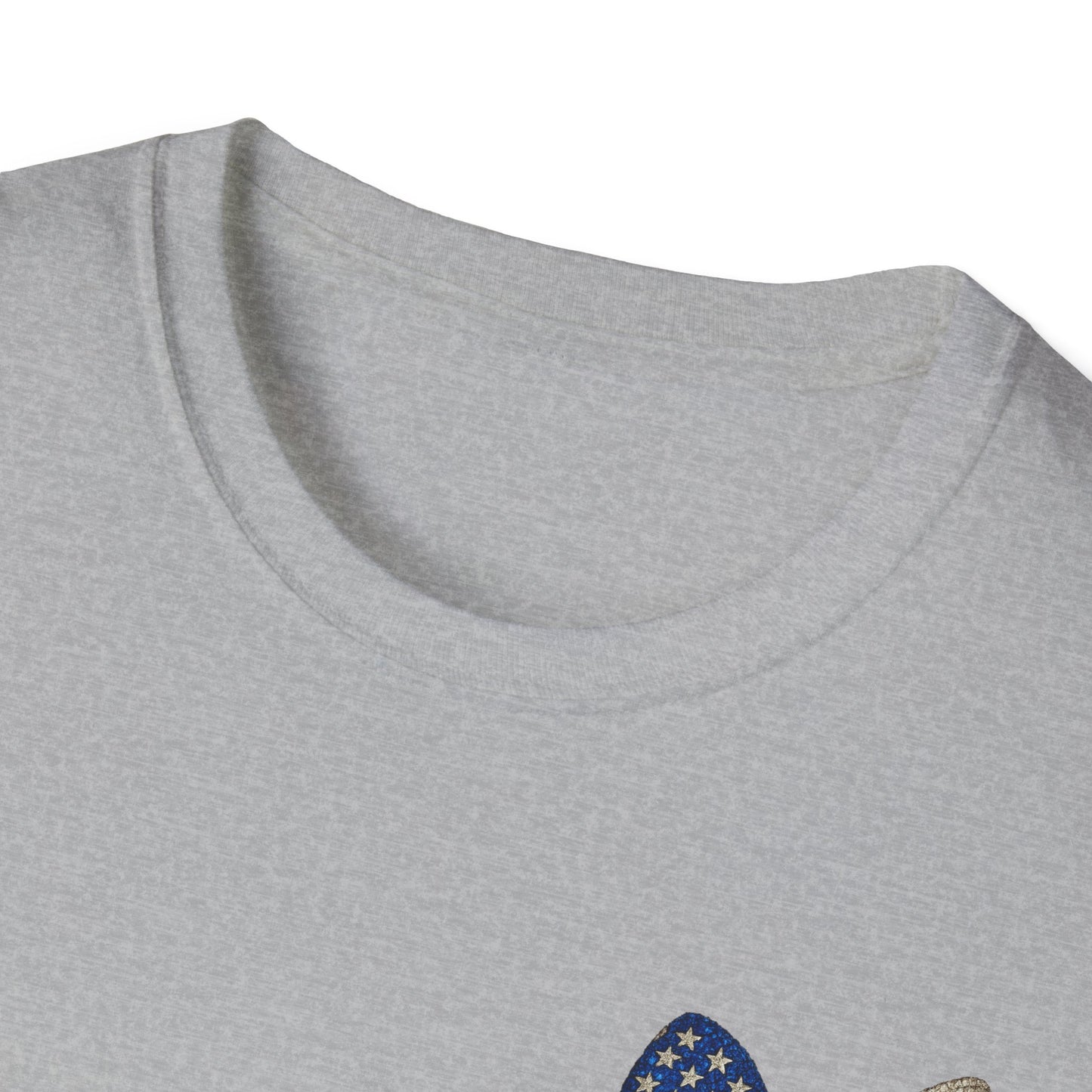 Patriotic Tee - "Land of the Free Because of the Brave" American Flag Bow