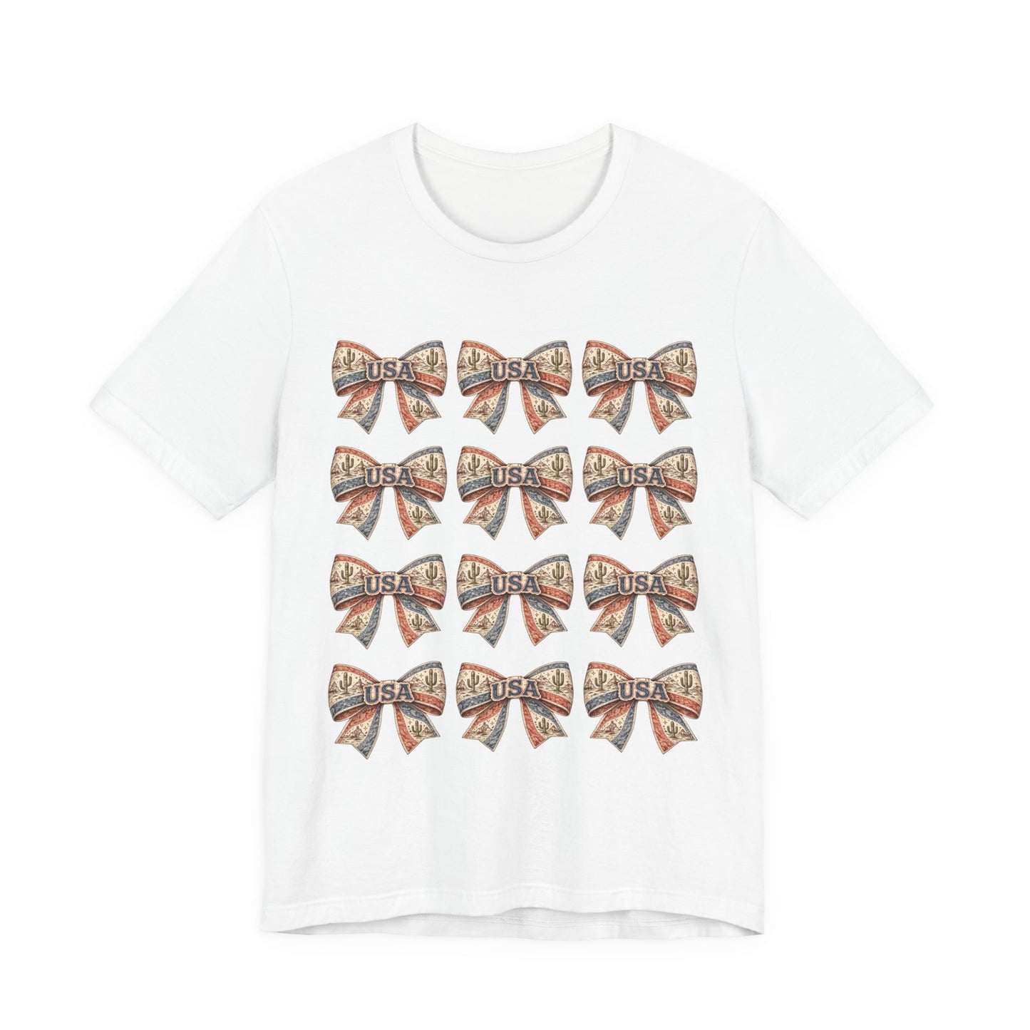USA Patriotic Bow Pattern T-Shirt