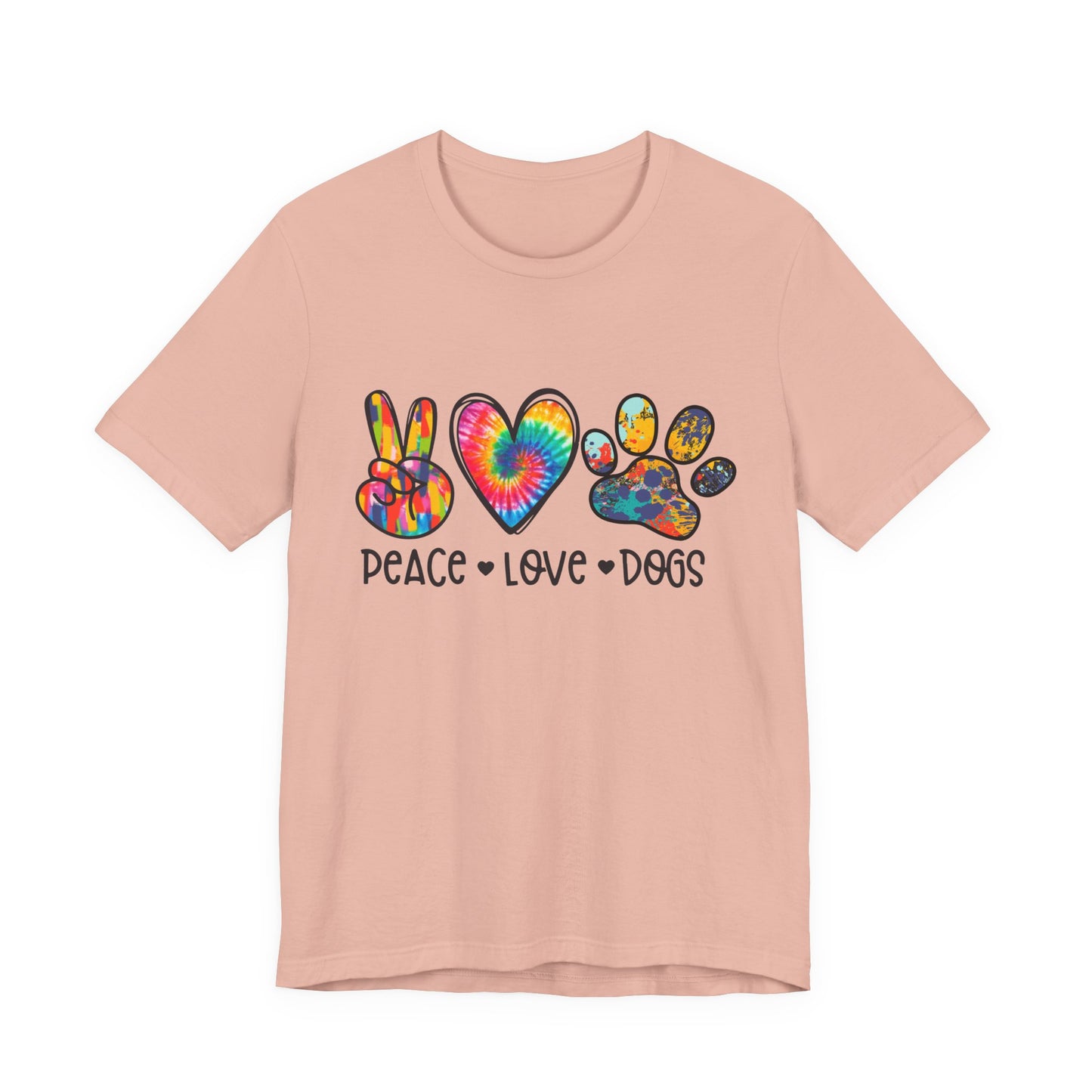 Peace Love Dogs Tie-Dye T-Shirt