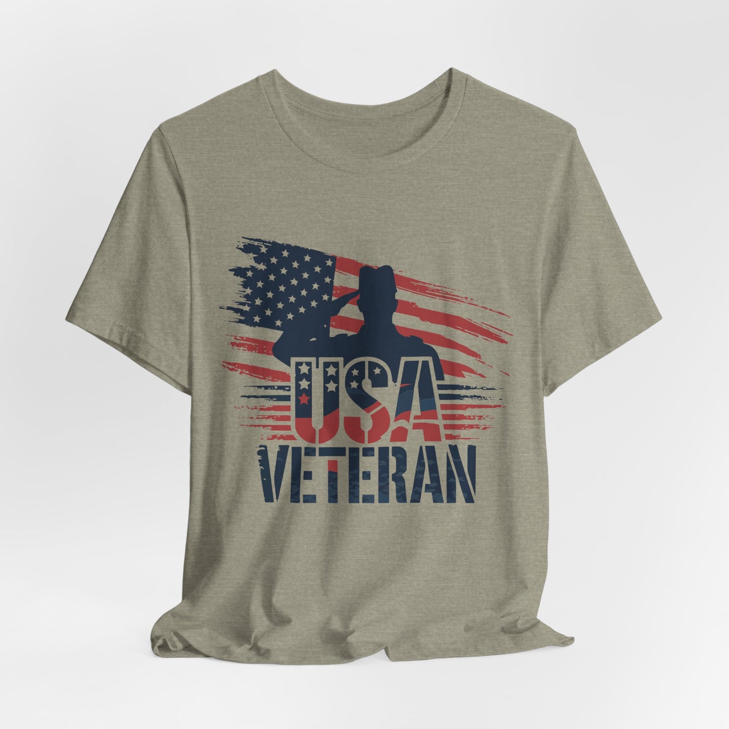 USA Veteran T-Shirt – American Flag Silhouette Patriotic Tee