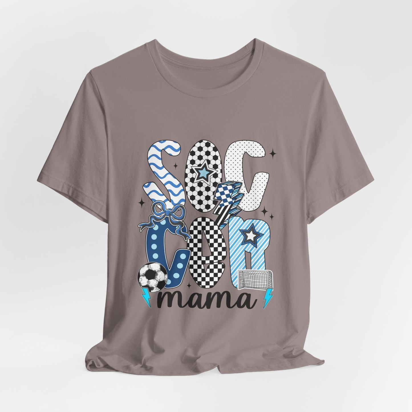 Soccer Mama Graphic Tee — 'Soccer Mama' Blue Patterned Design