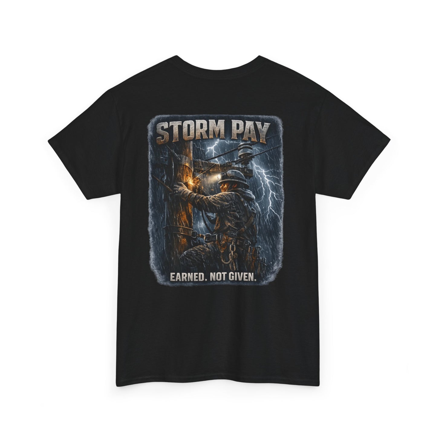 Lineman-Storm Pay Unisex Heavy Cotton Tee