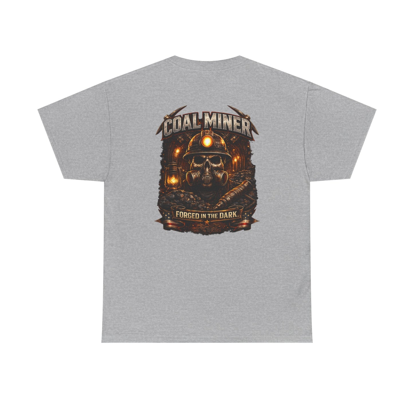 Coal Miner T-Shirt — "Forgotten in the Dark" Skull Hardhat Graphic Tee