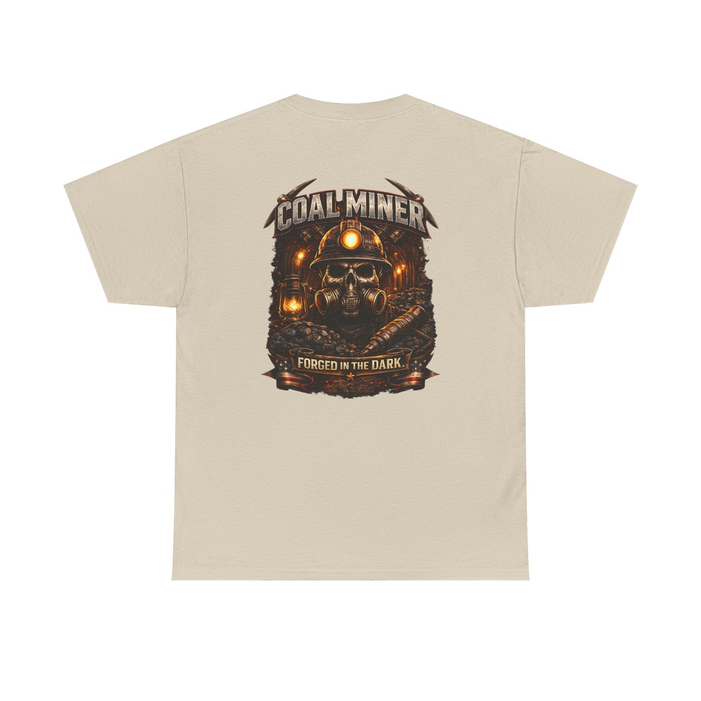 Coal Miner T-Shirt — "Forgotten in the Dark" Skull Hardhat Graphic Tee