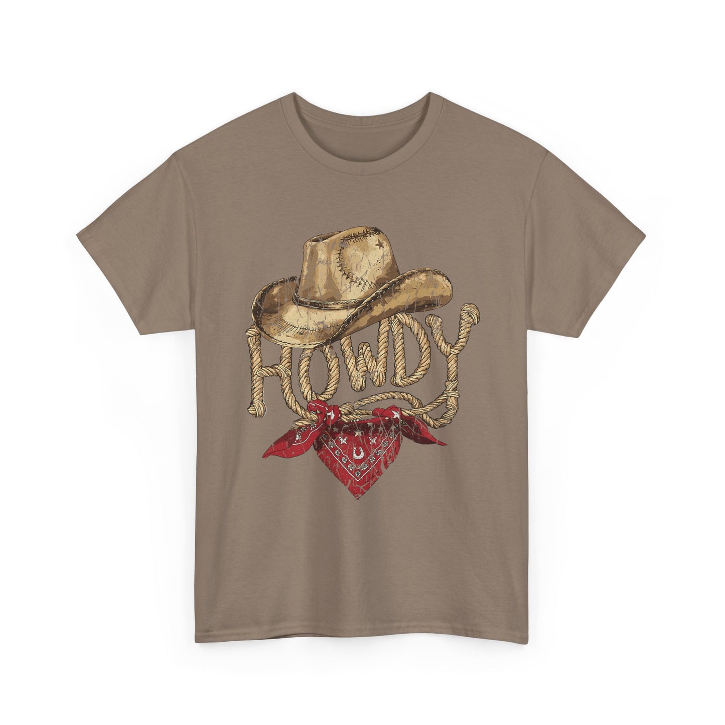 Howdy Cowboy Tee — Vintage Western Hat & Bandana Graphic