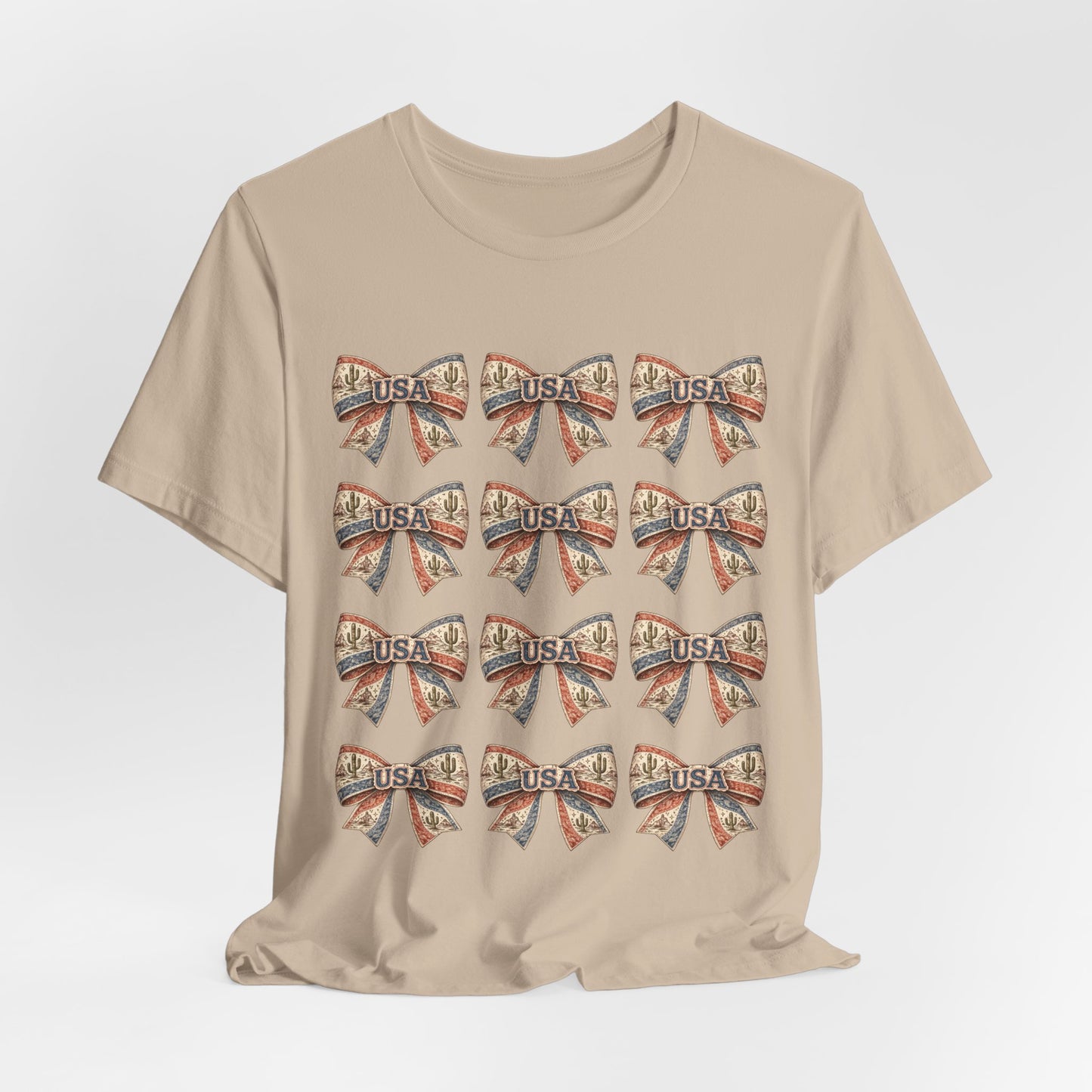 USA Patriotic Bow Pattern T-Shirt