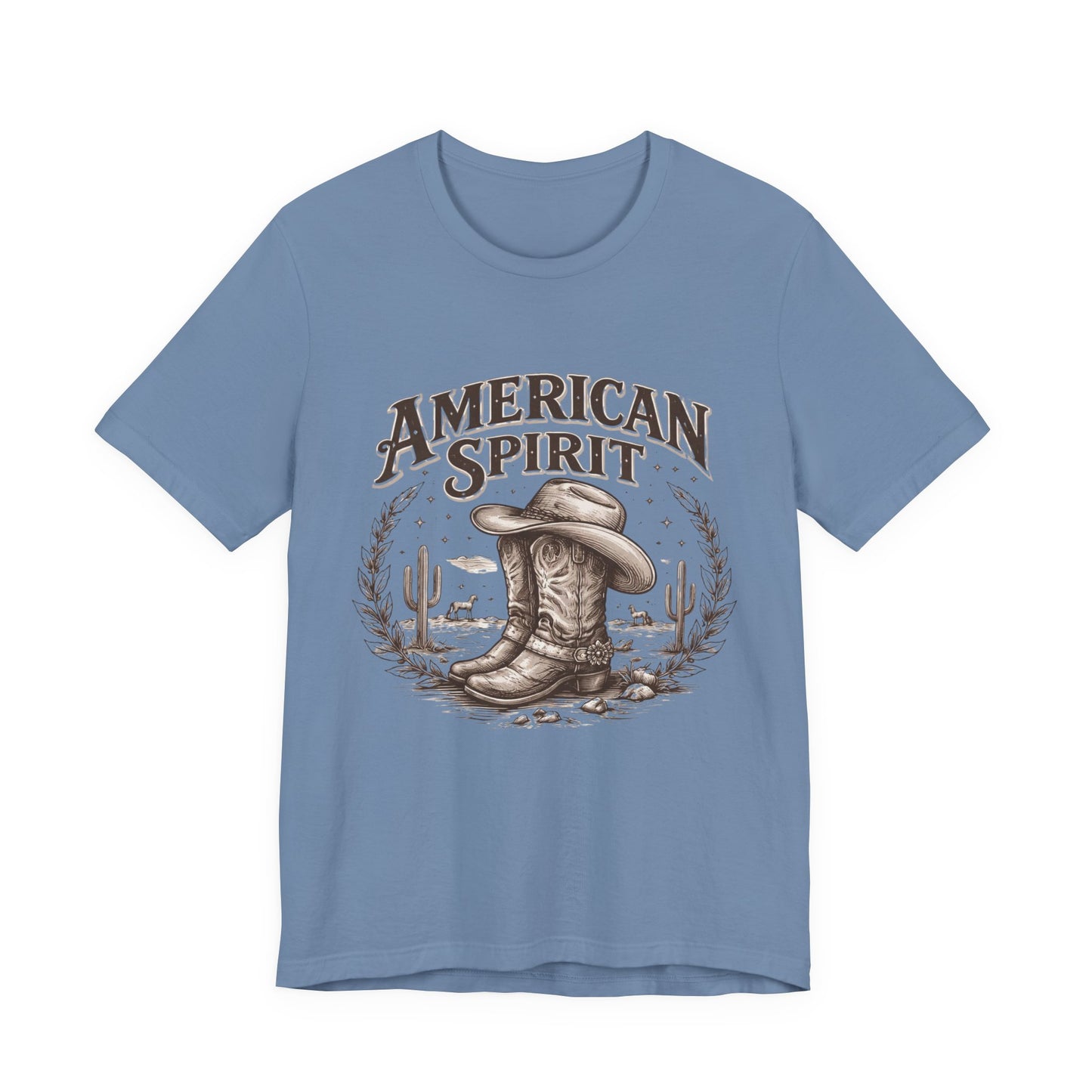 American Spirit Cowboy Tee — Western Boot & Cactus Vintage Graphic T-Shirt