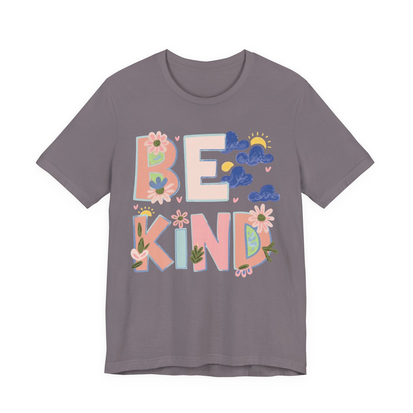 Be Kind Floral Tee — Positive Message Graphic T-Shirt