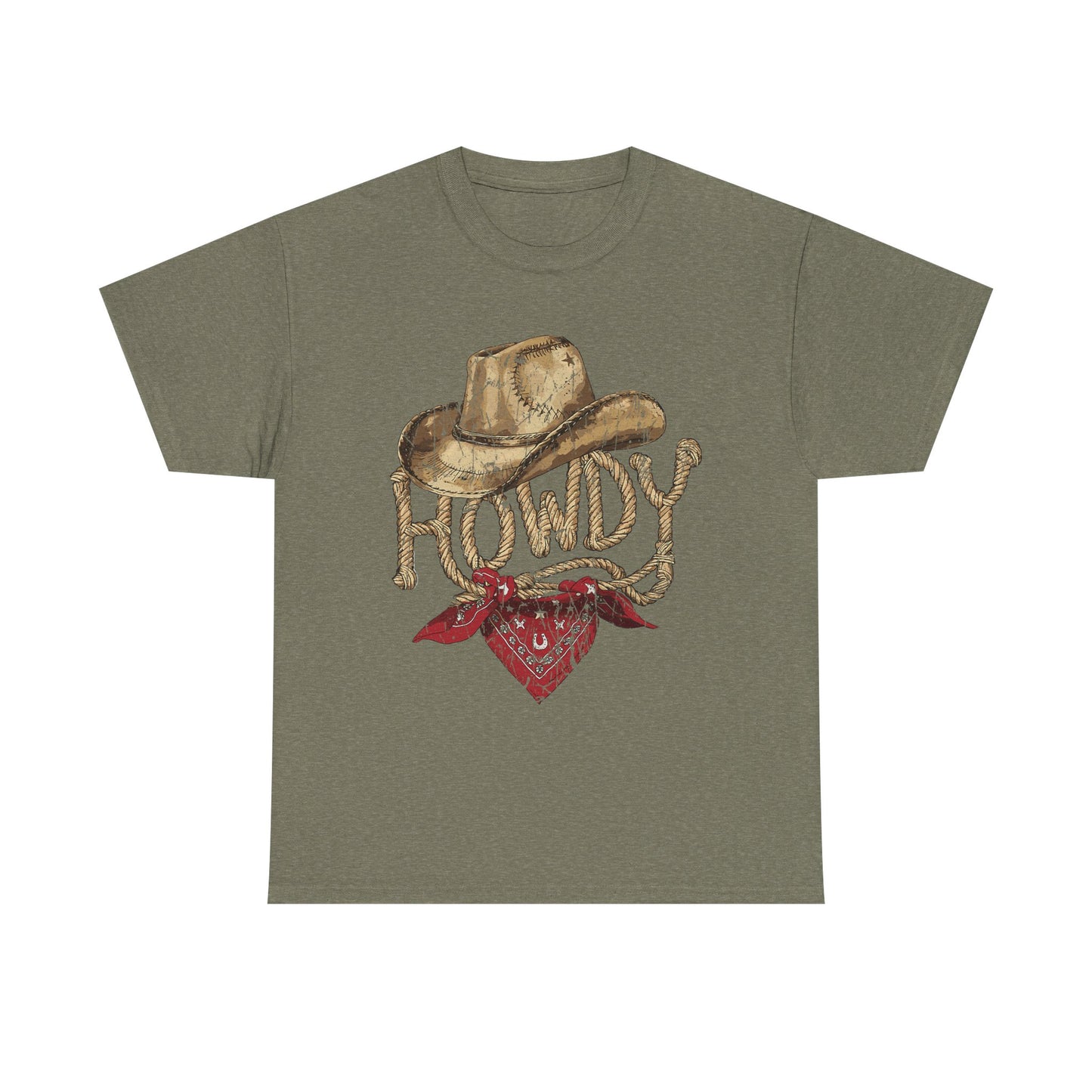 Howdy Cowboy Tee — Vintage Western Hat & Bandana Graphic