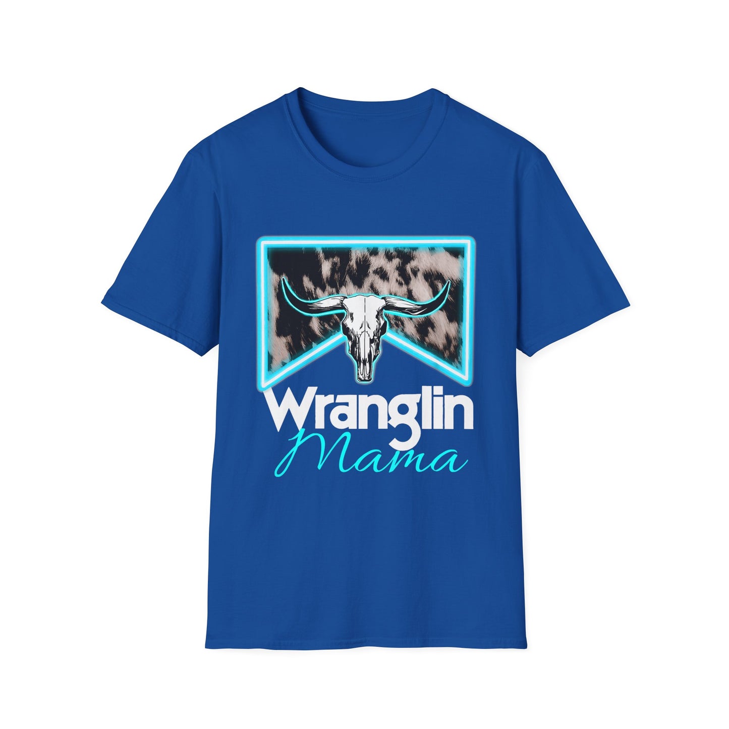 Wranglin Mama Tee — Western Cow Skull Graphic T-Shirt for Moms