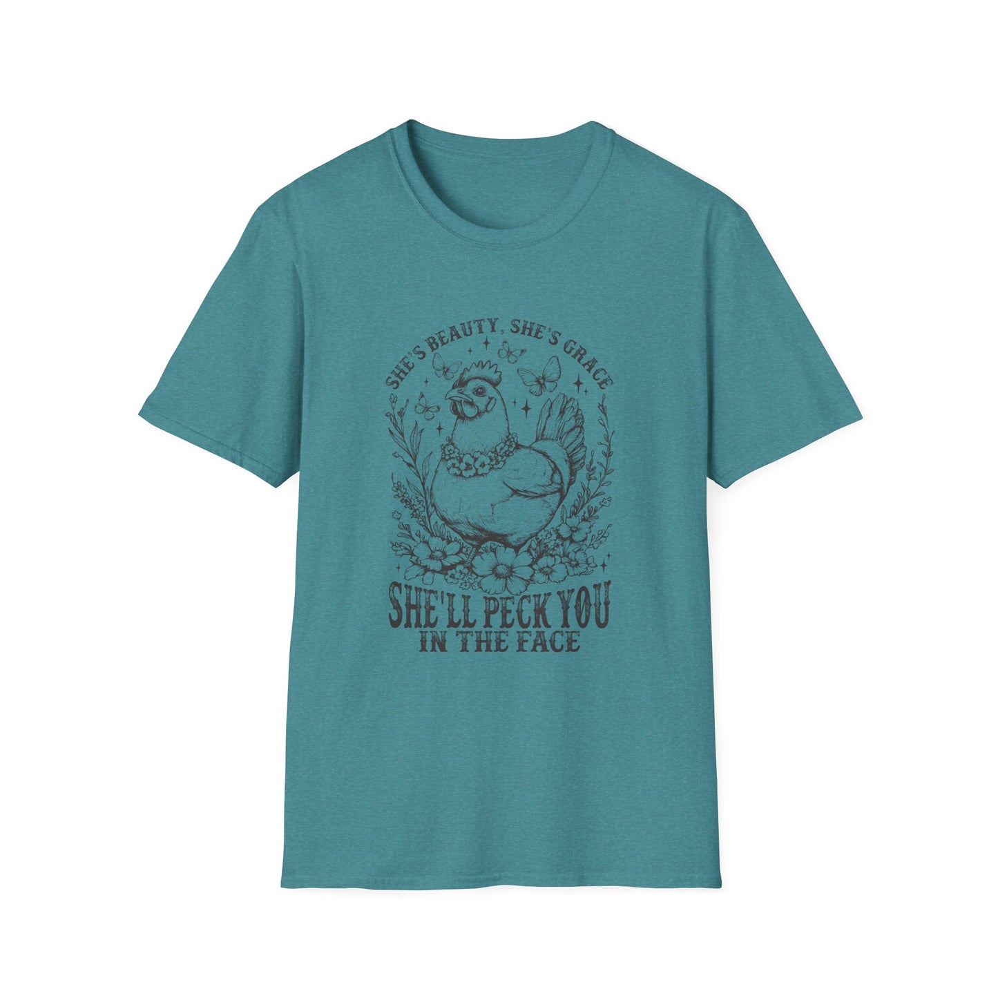 She'll Peck You In The Face Chicken T-Shirt – Funny Farmyard Hen Graphic Tee