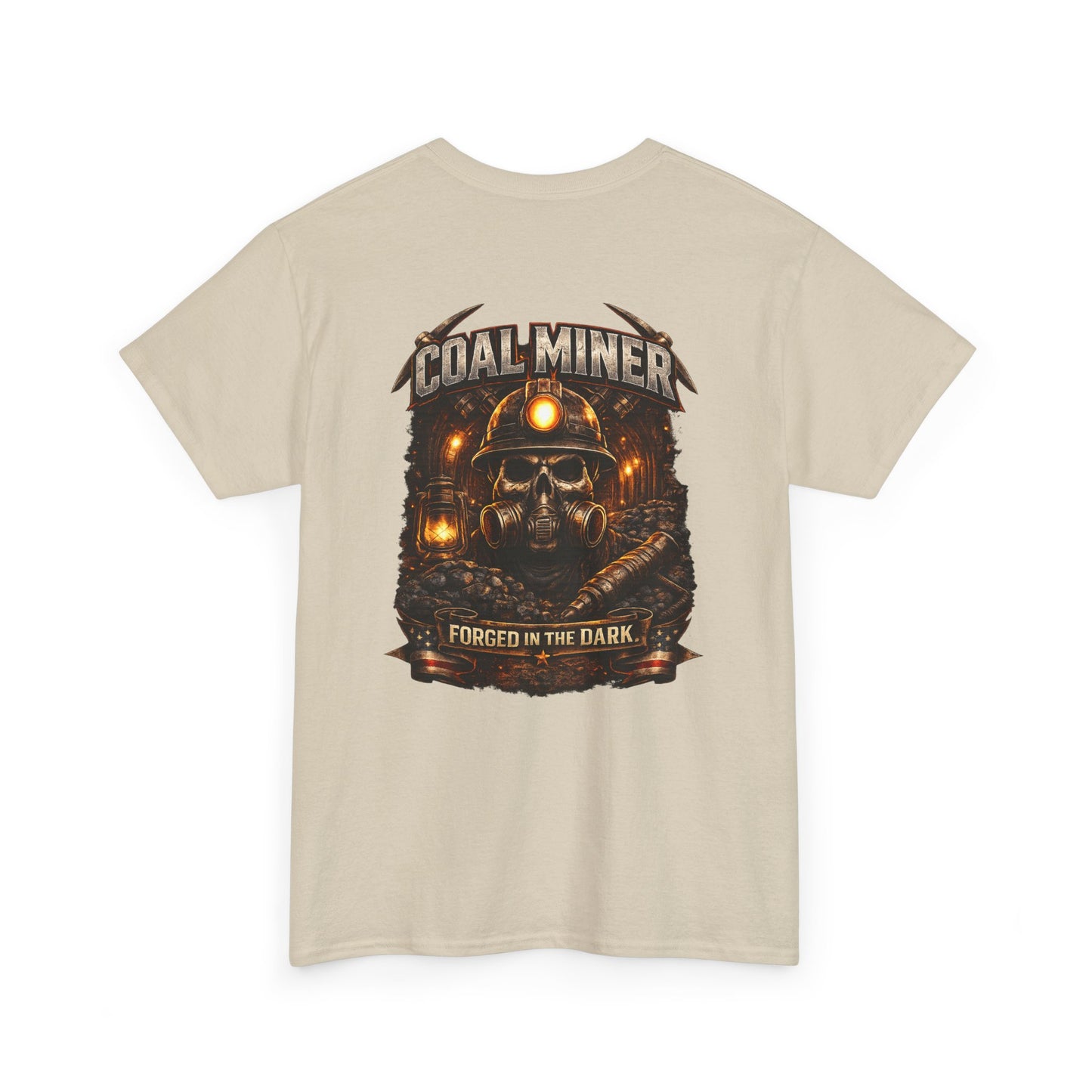 Coal Miner T-Shirt — "Forgotten in the Dark" Skull Hardhat Graphic Tee