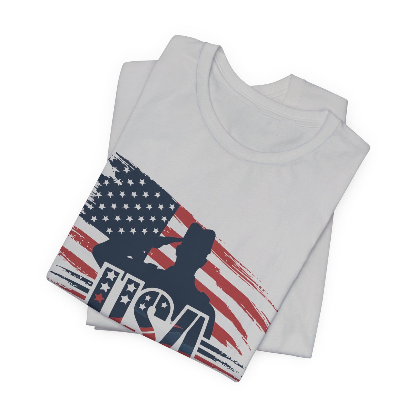 USA Veteran T-Shirt – American Flag Silhouette Patriotic Tee