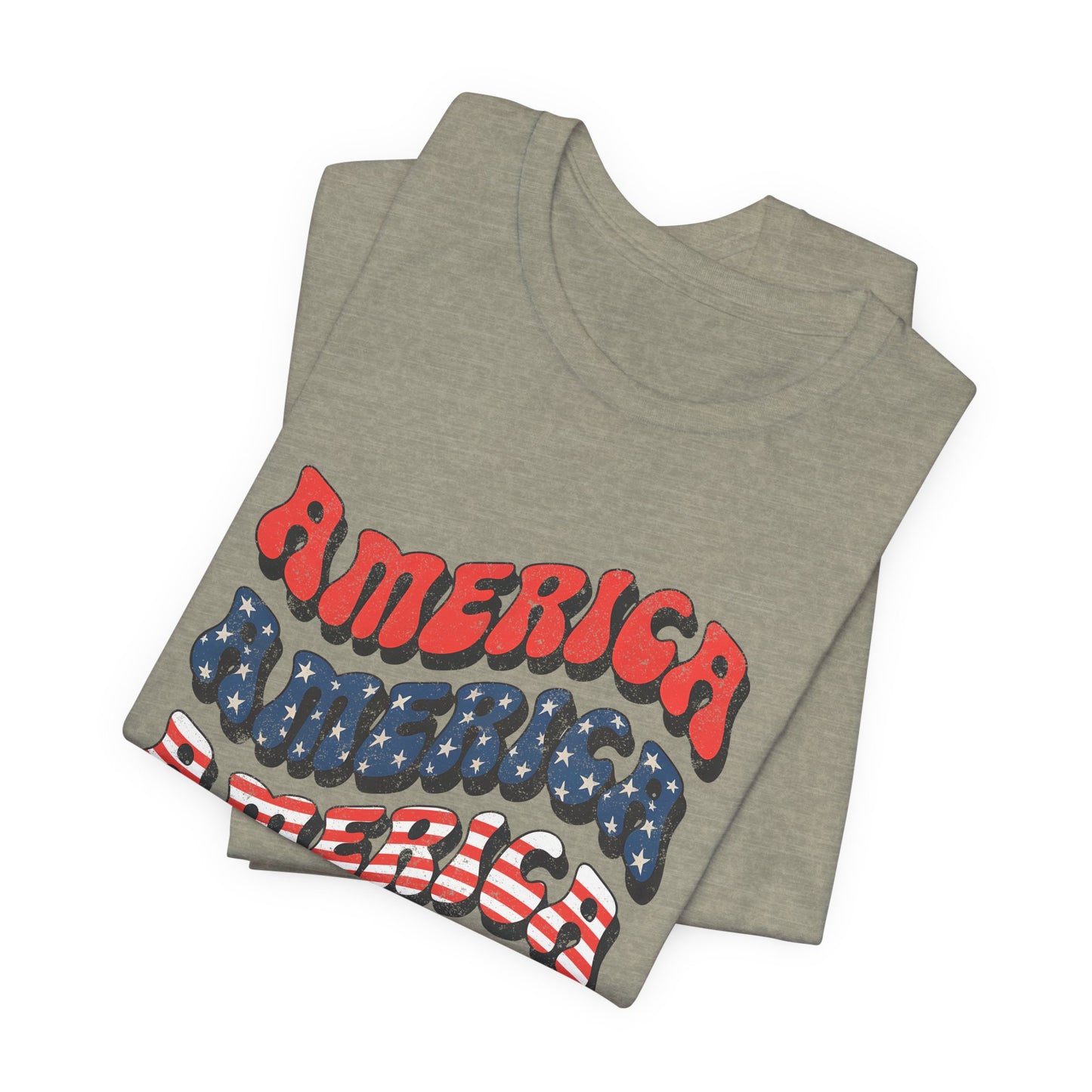 Patriotic "America" Retro Wave T-Shirt