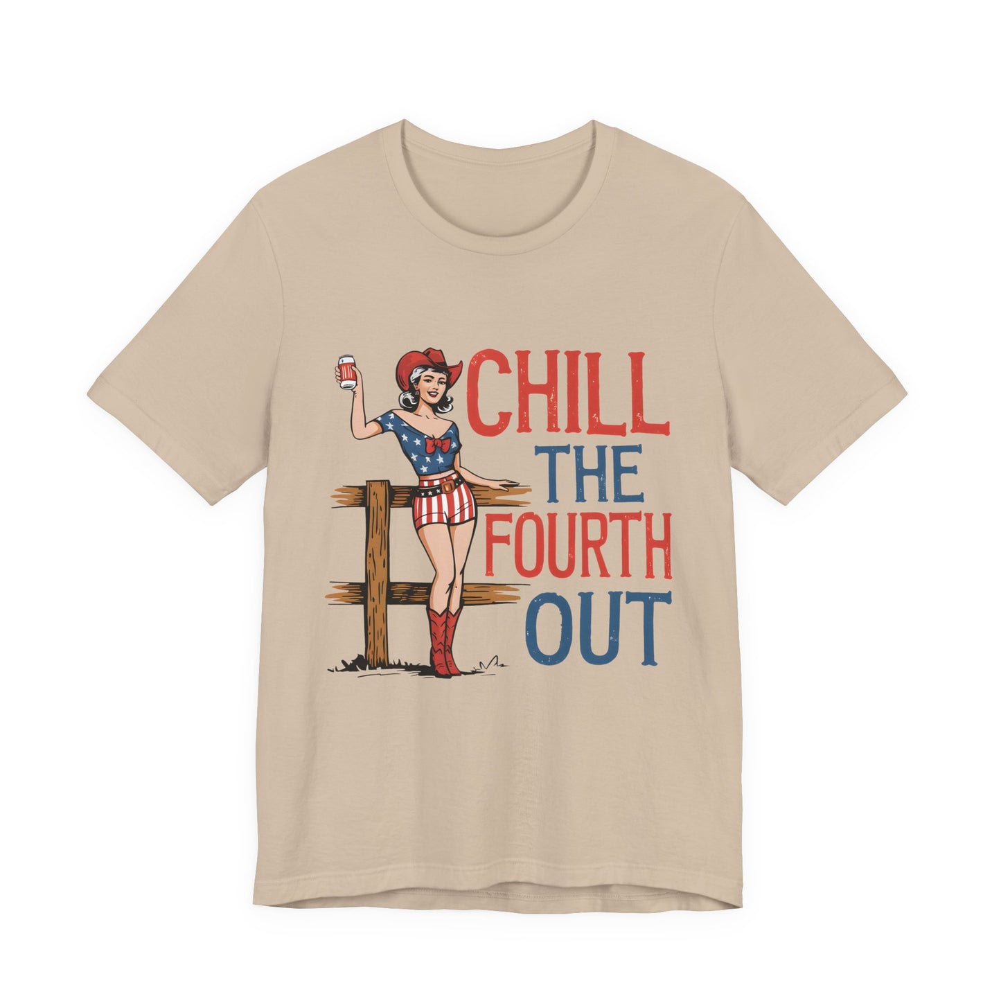 Fourth of July Tee - "Chill the Fourth Out" Vintage Pinup Patriotic Shirt