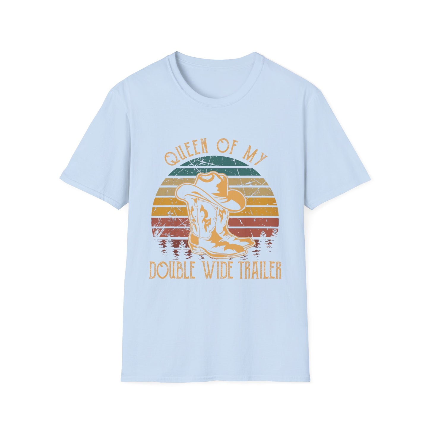 Queen of My Double Wide Trailer T-Shirt — Retro Cowgirl Graphic Tee