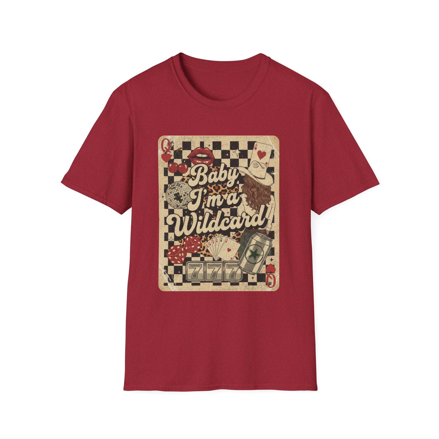 Wildcard Vintage Playing Card T-Shirt — “Baby I’m a Wildcard” Retro Casino Tee