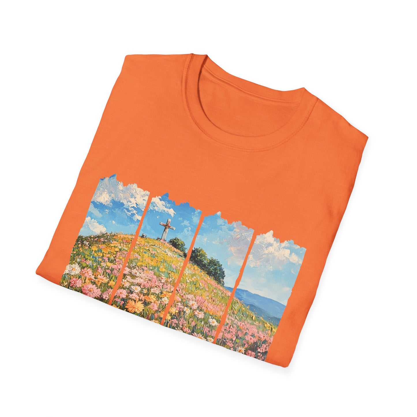 Wildflower Hills Scenic Tee — 'Live in It' Landscape Graphic T-Shirt