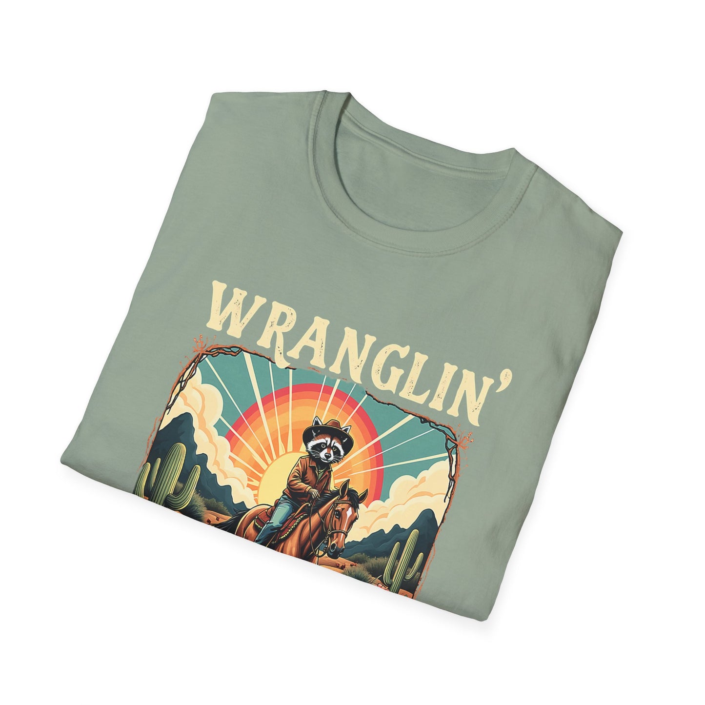 Wranglin' Real Cowboy T-Shirt — Retro Western Rodeo Graphic Tee