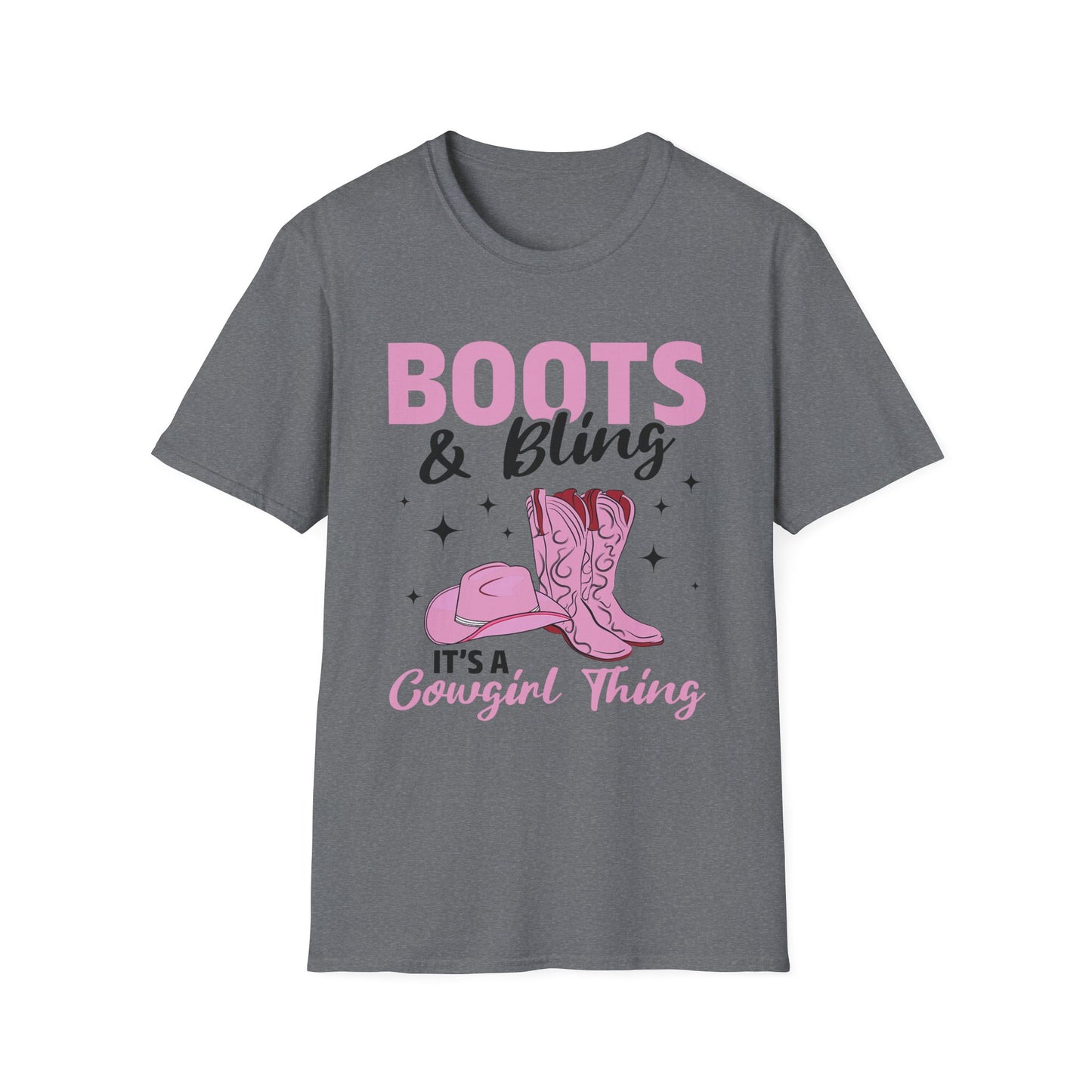 Boots & Bling Cowgirl T-Shirt — 'It's a Cowgirl Thing' Pink Cowboy Boots Tee