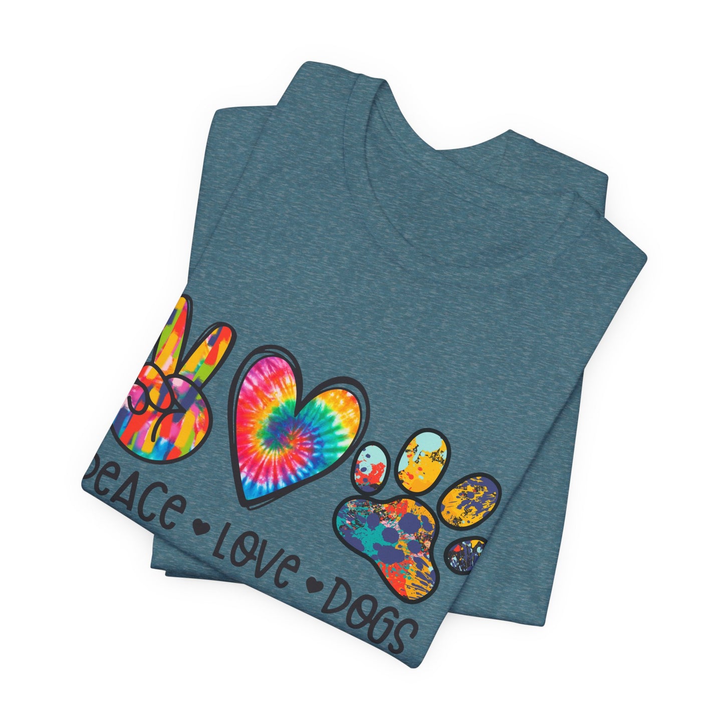 Peace Love Dogs Tie-Dye T-Shirt