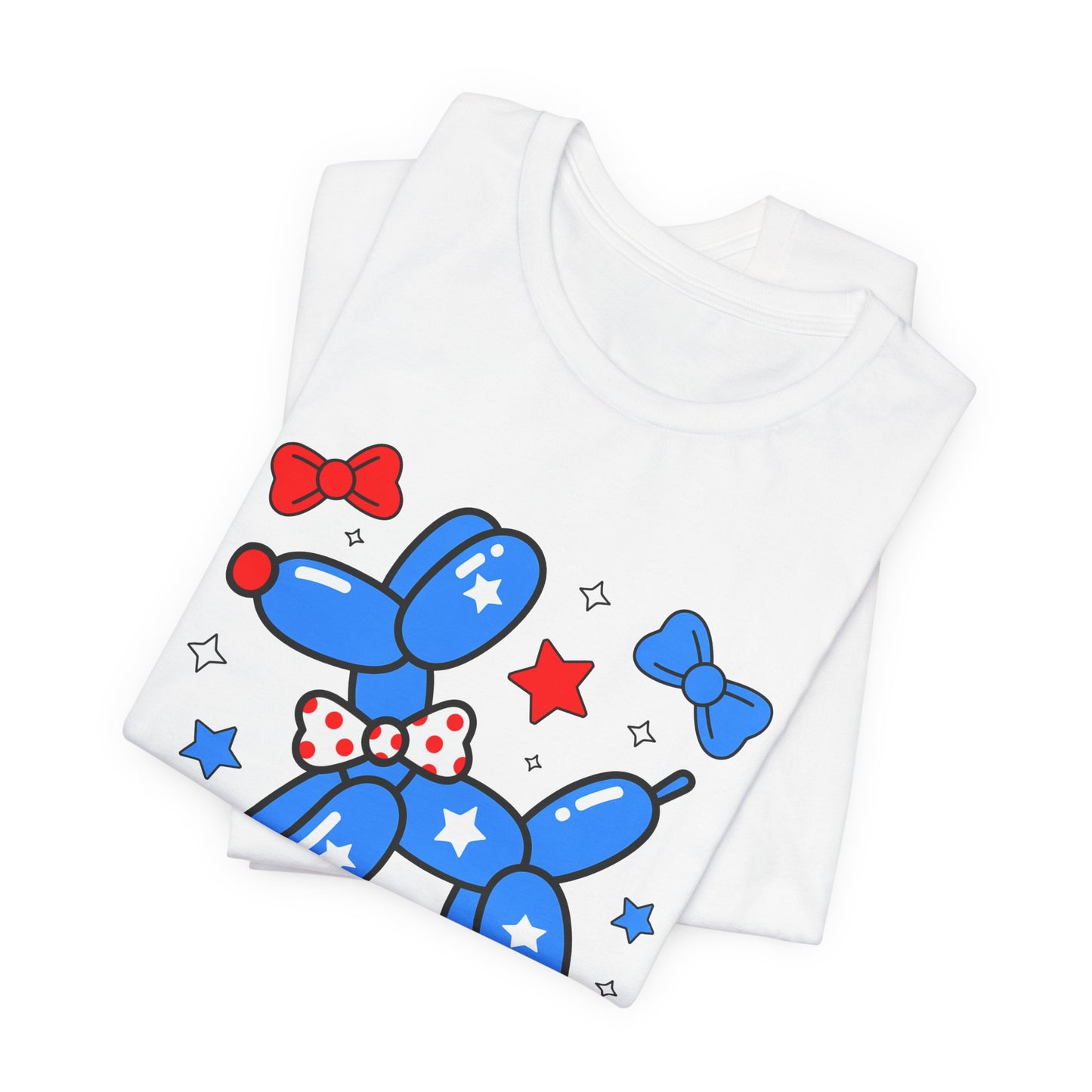 Party in the USA Balloon Dog Tee – Patriotic 4th of July Graphic T-Shirt