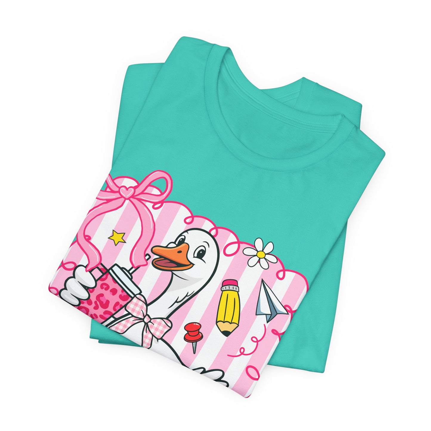 Cute Goose Graphic Tee — School Supplies Back-to-School T-Shirt