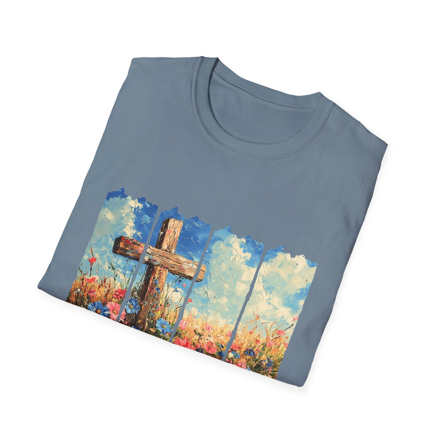 Cross and Flowers T-Shirt – Christian Faith Floral Graphic Tee (Acts 2:37)