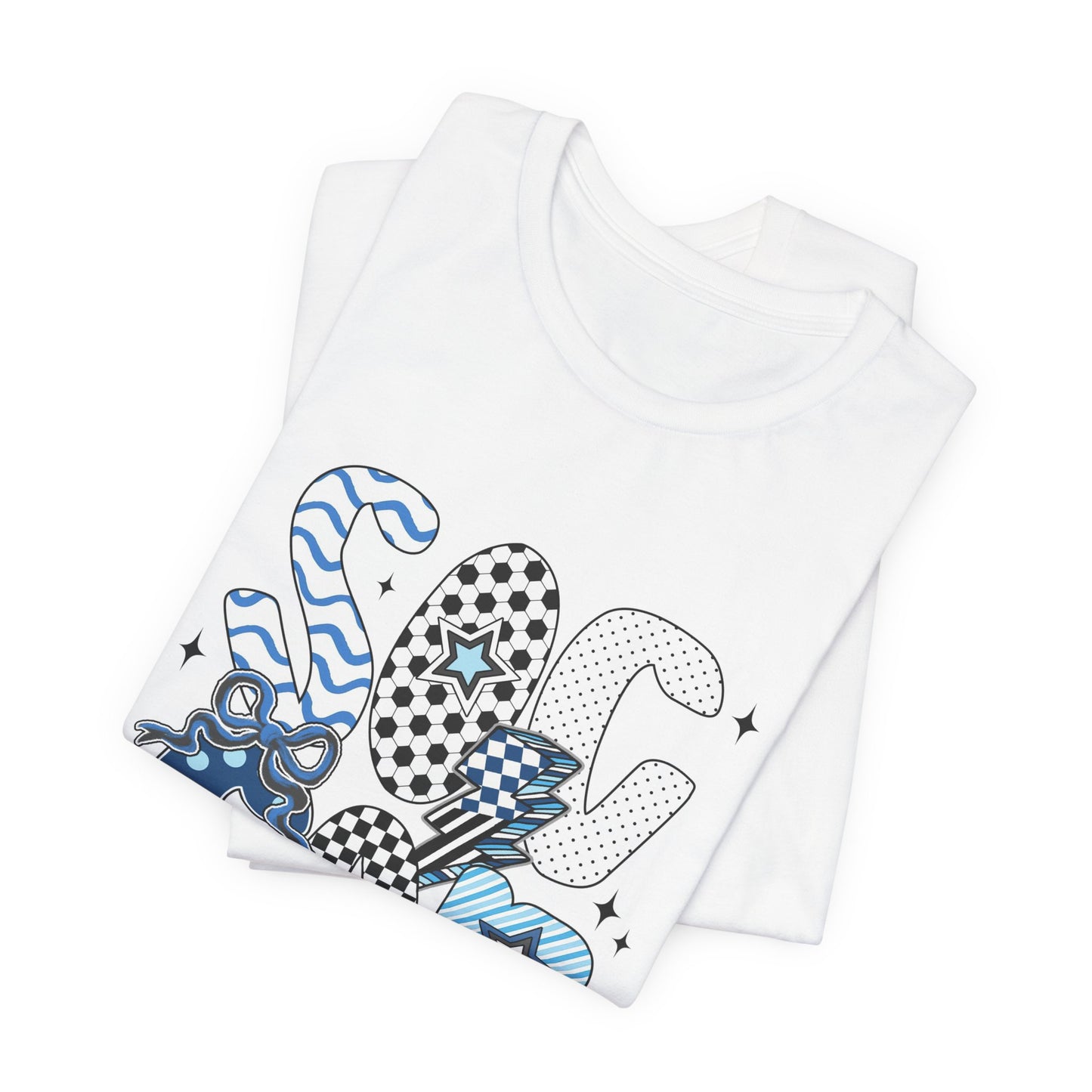 Soccer Mama Graphic Tee — 'Soccer Mama' Blue Patterned Design