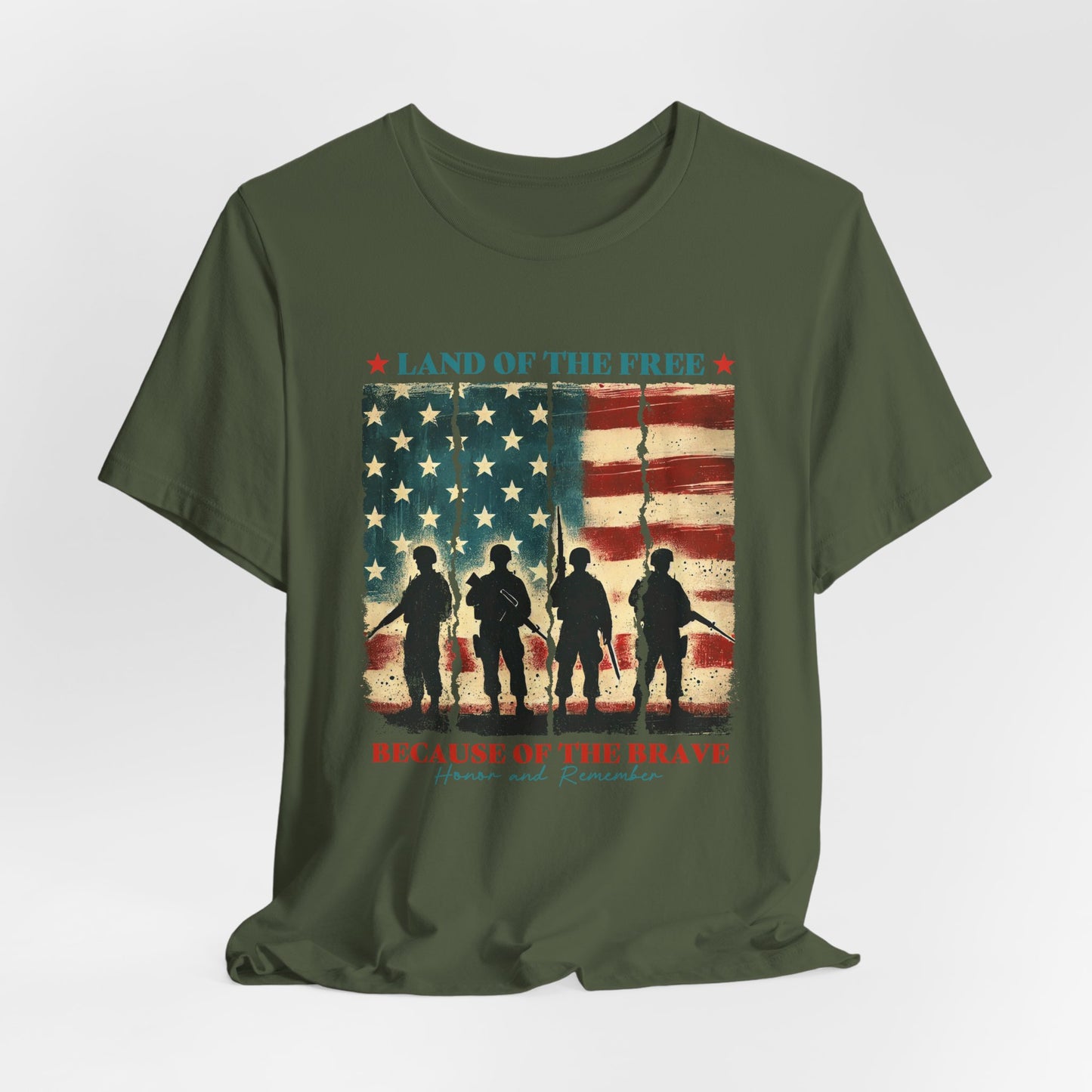 Patriotic 'Land of the Free, Because of the Brave' T-Shirt