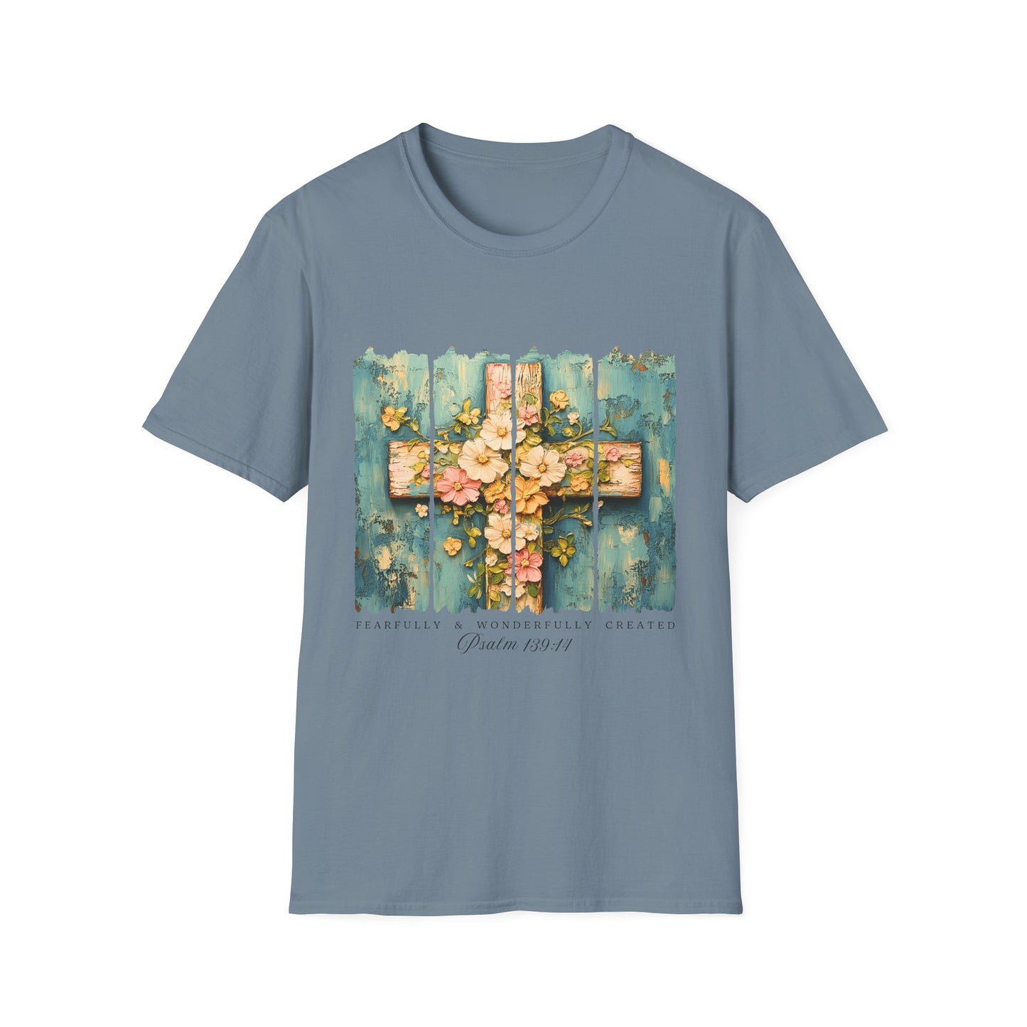 Floral Cross Christian T-Shirt — Faith, Hope & New Life Easter Tee