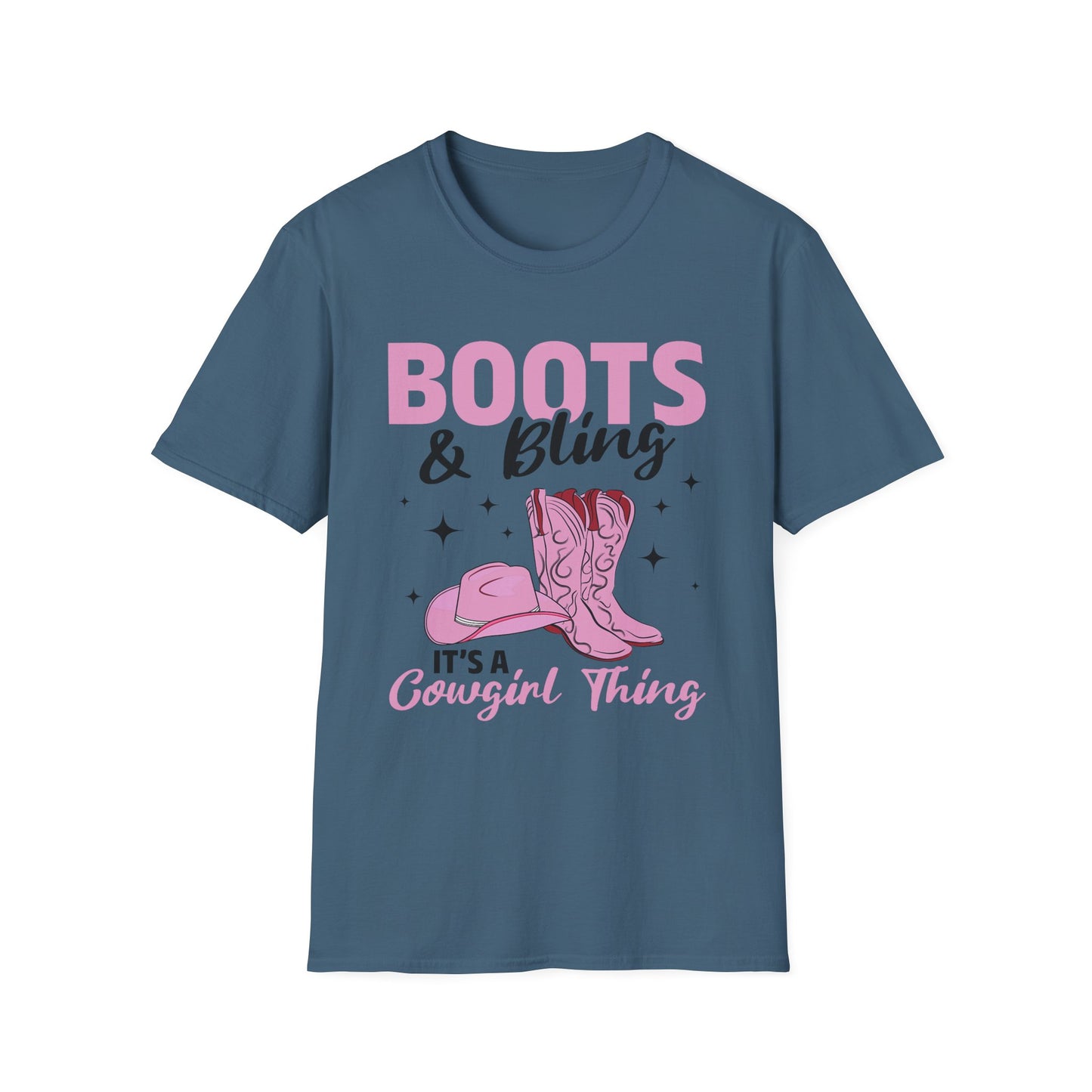 Boots & Bling Cowgirl T-Shirt — 'It's a Cowgirl Thing' Pink Cowboy Boots Tee
