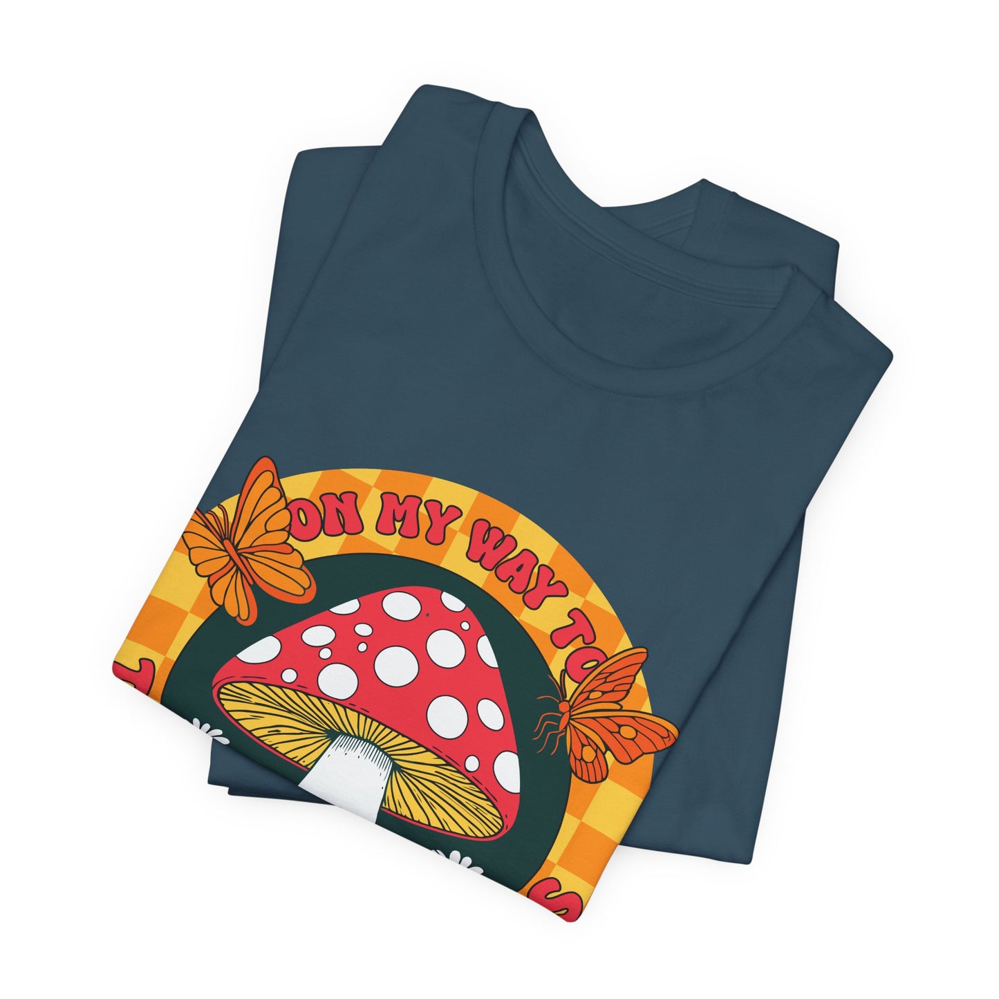 Mushroom Graphic Tee - "Mind My Way" Retro Fungi Shirt