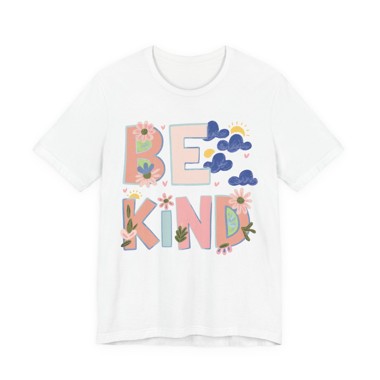 Be Kind Floral Tee — Positive Message Graphic T-Shirt
