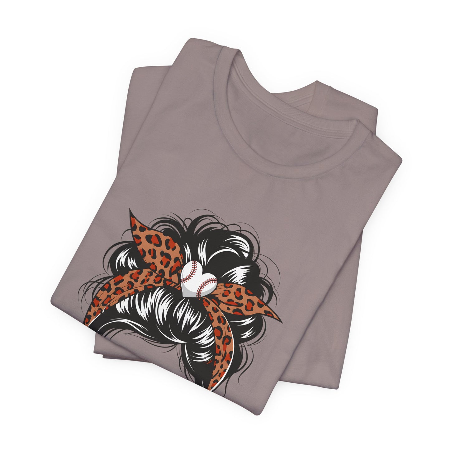 Baseball Mom Graphic Tee — Leopard Hairbow, Sunnies & "Baseball Mom" Text