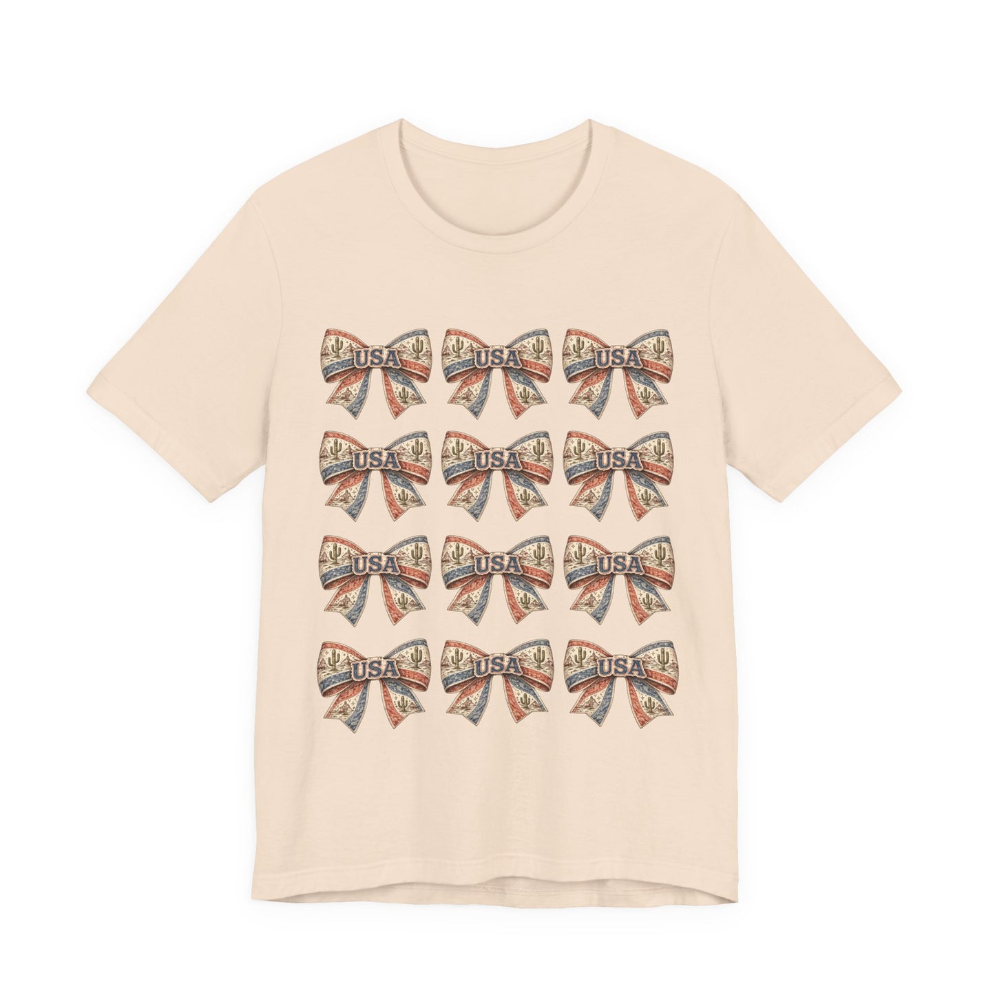USA Patriotic Bow Pattern T-Shirt
