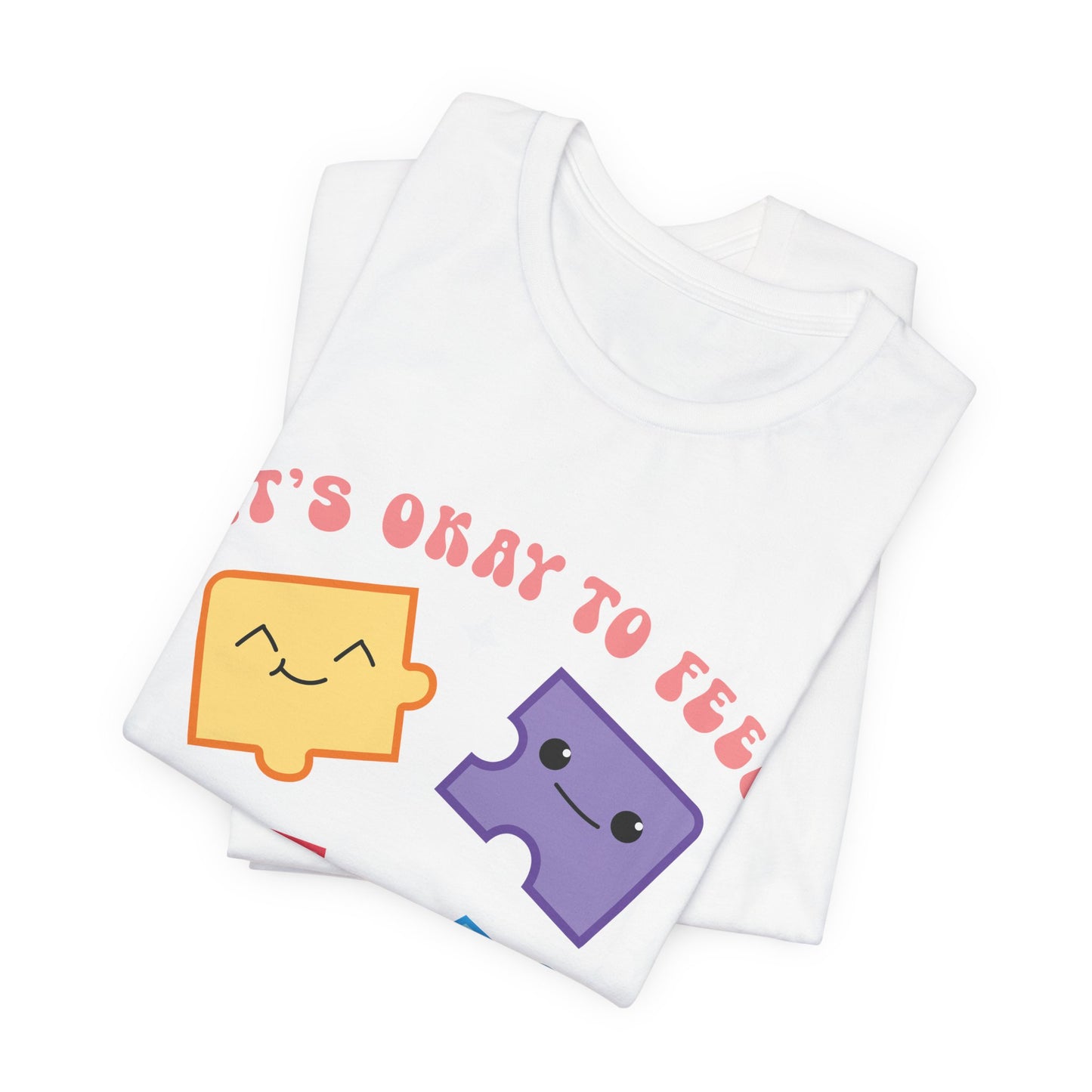 “It’s Okay to Feel” Puzzle Pieces Tee — Mental Health Awareness Comfort Shirt