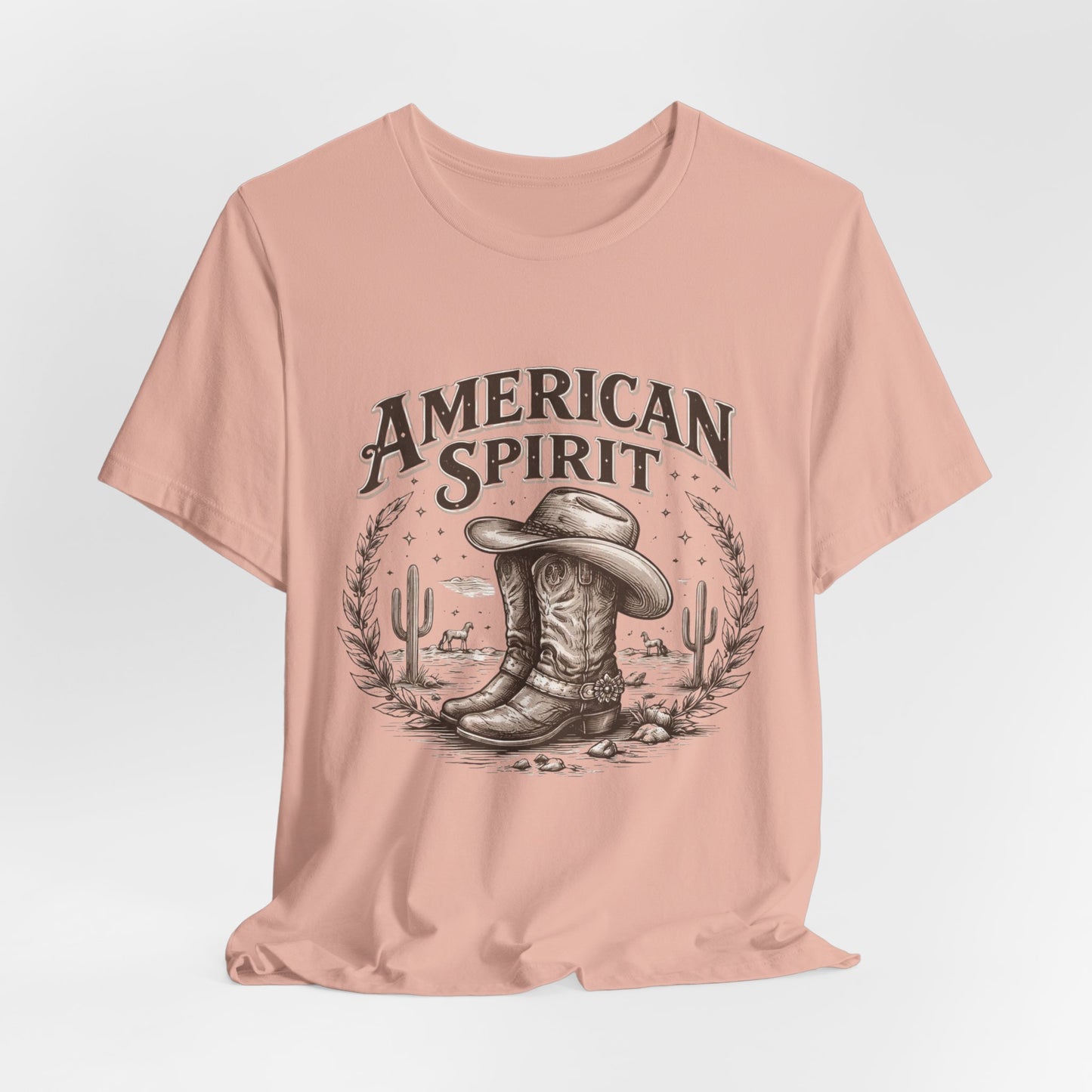 American Spirit Cowboy Tee — Western Boot & Cactus Vintage Graphic T-Shirt
