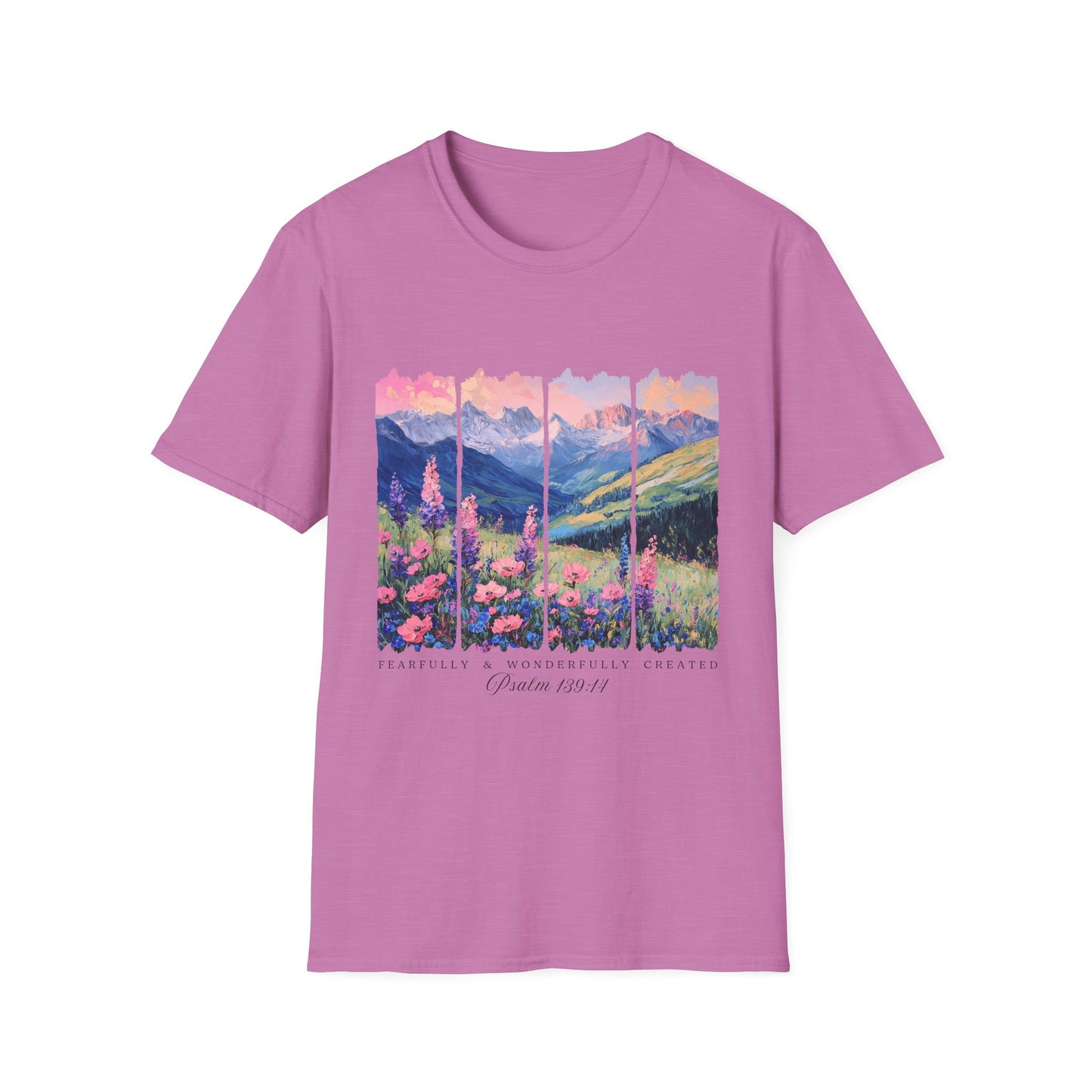 Mountain Wildflower T-Shirt — Scenic Sunrise Landscape Tee