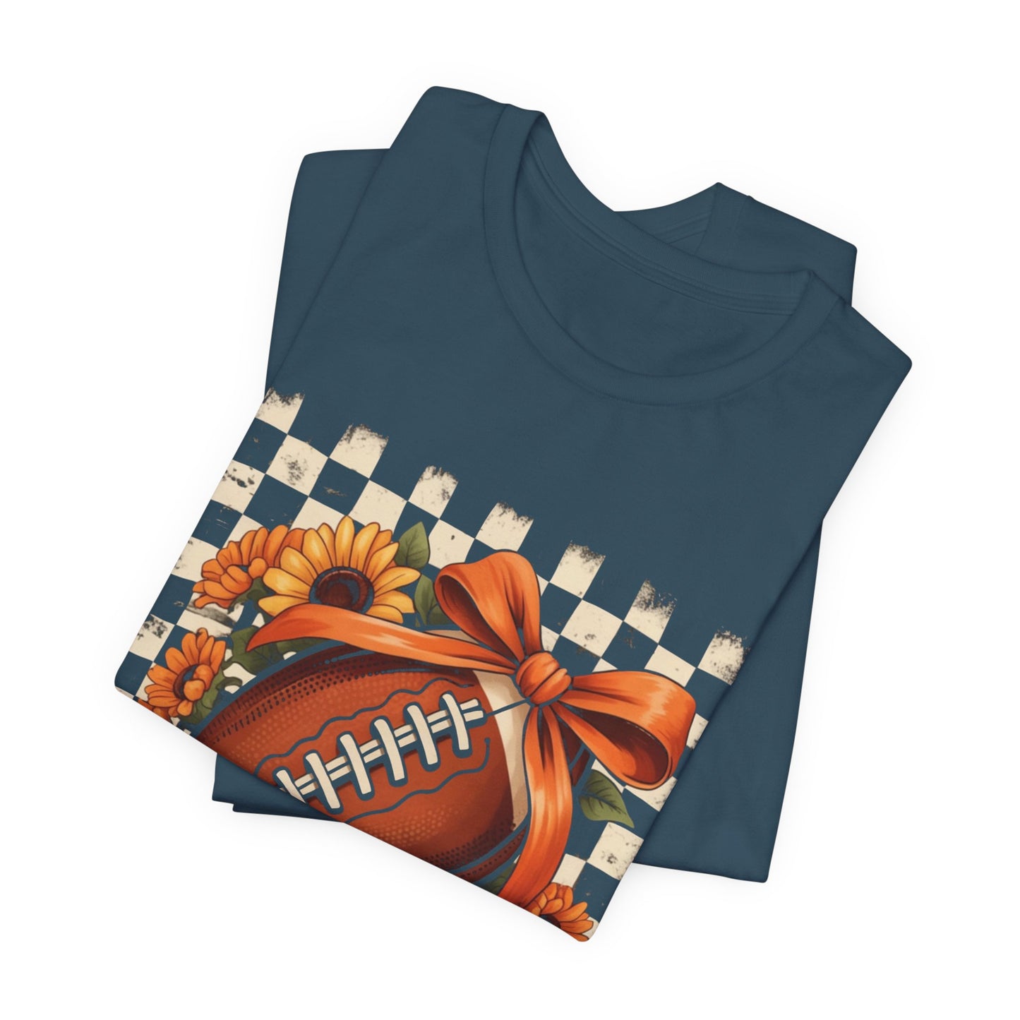 Football Sunflower Tee — Fall Game Day Shirt