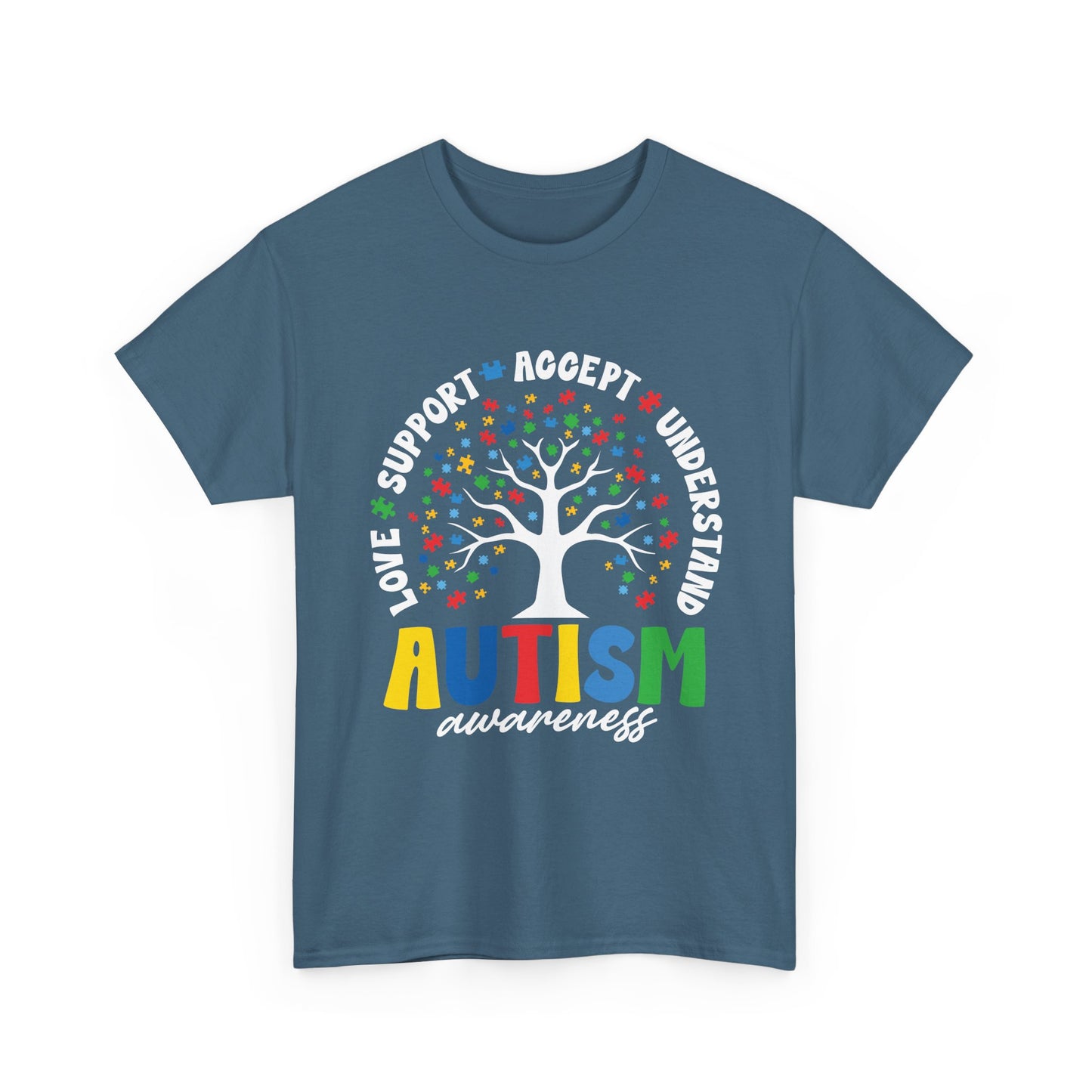 Autism Awareness T-Shirt – Colorful Puzzle Stars Tee